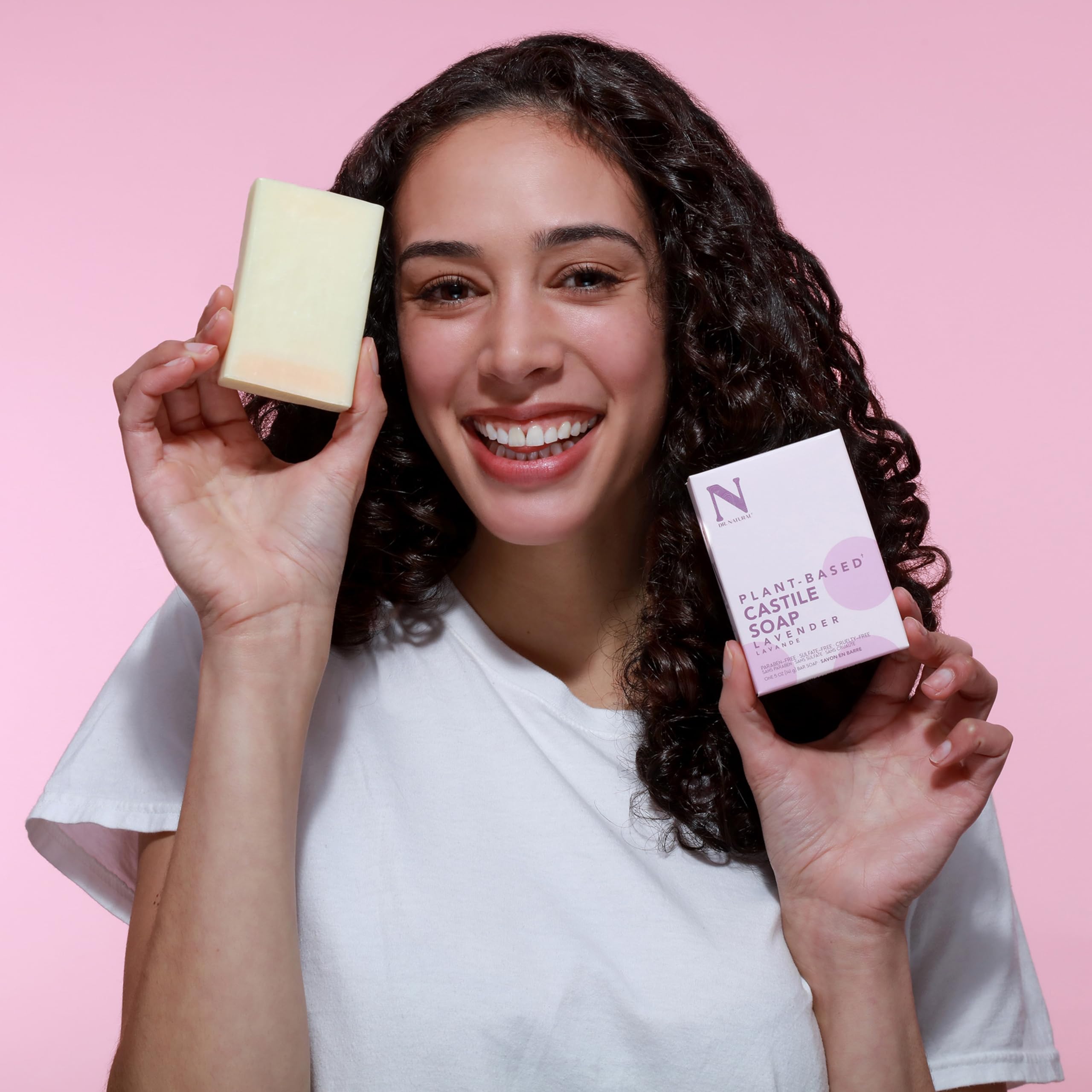 Dr. Natural Castile Bar Soap - Organic Multipurpose Soap for Face, Body & Hair - Anti-Acne & Sensitive Skin Care - Almond Scented - 4 Pack - Perfect for Travel, Gym & Daily Cleansing