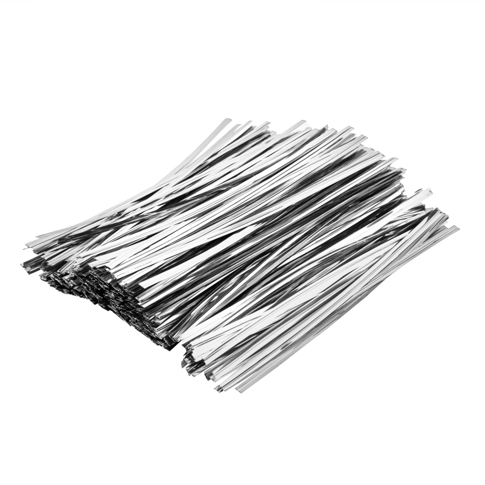 Silver Metallic Twist Ties for Bags - 500 Count Box | Reusable Bag Closures for Food Storage, Gift Wrapping & Organization | Durable Bag Ties for Kitchen, Office & Crafts