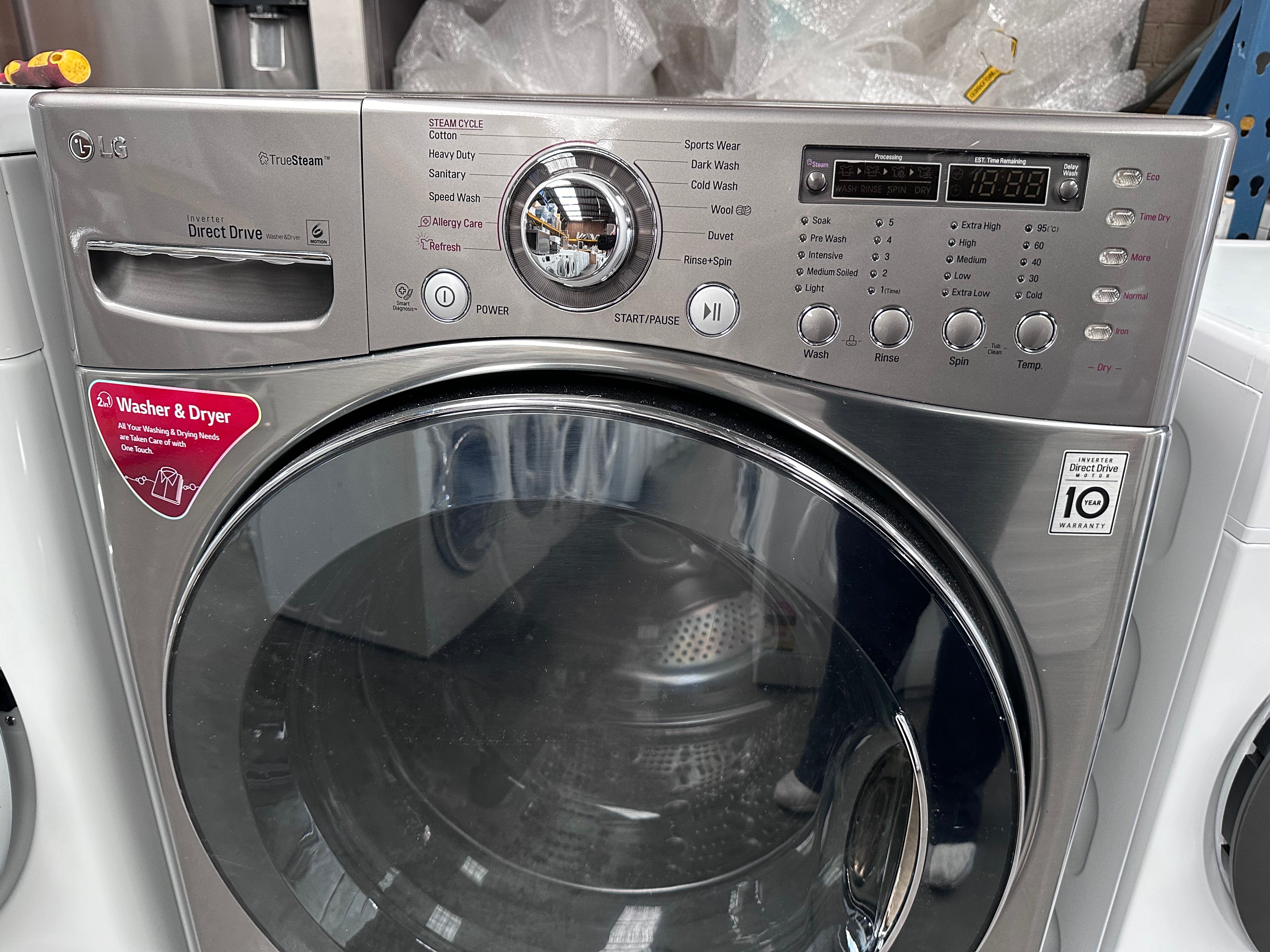 LG 15kg/7.5kg Washer Dryer Combo - Energy Efficient Front Load Laundry Machine with Smart Features | Perfect for Apartments, Small Homes & RV Living [Certified Refurbished]