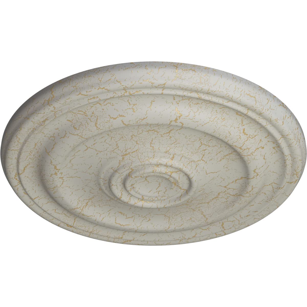 Ekena Millwork CM16KPPCC 16 Inch Traditional Ceiling Medallion - Hand-Painted Pottery Cream Crackle Finish - Fits 3.75