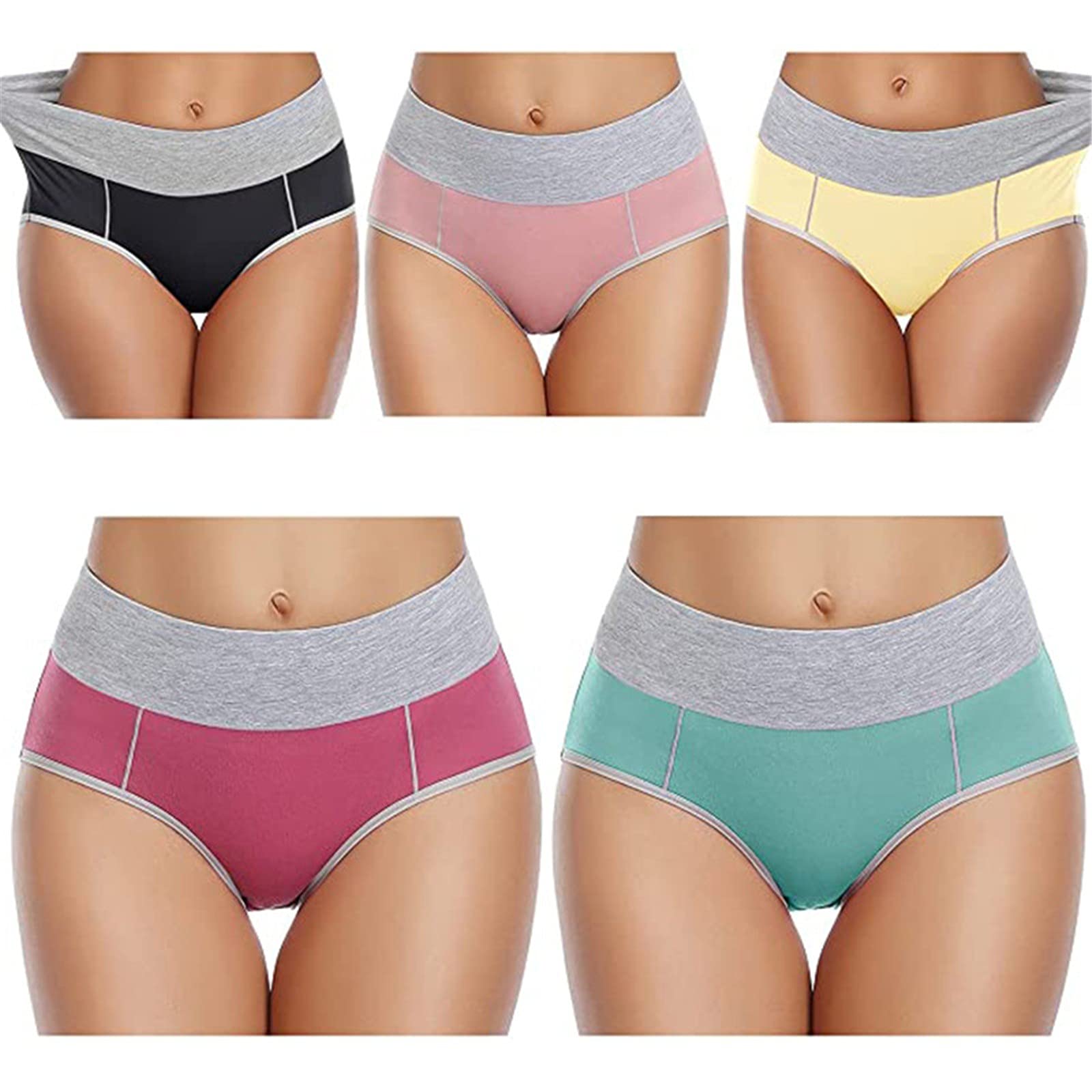 5 Pack Women's Cotton Underwear - Low Rise Soft Breathable Lace Briefs Hipster Panties for Everyday Comfort | Perfect for Workout, Yoga & Daily Wear