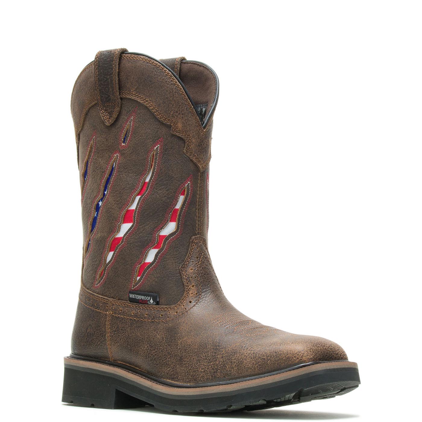 Waterproof Rancher Claw Soft Toe Pull-On Wellington Work Boots for Men - Slip Resistant Outdoor & Farm Work, Gardening, Hiking, and Construction