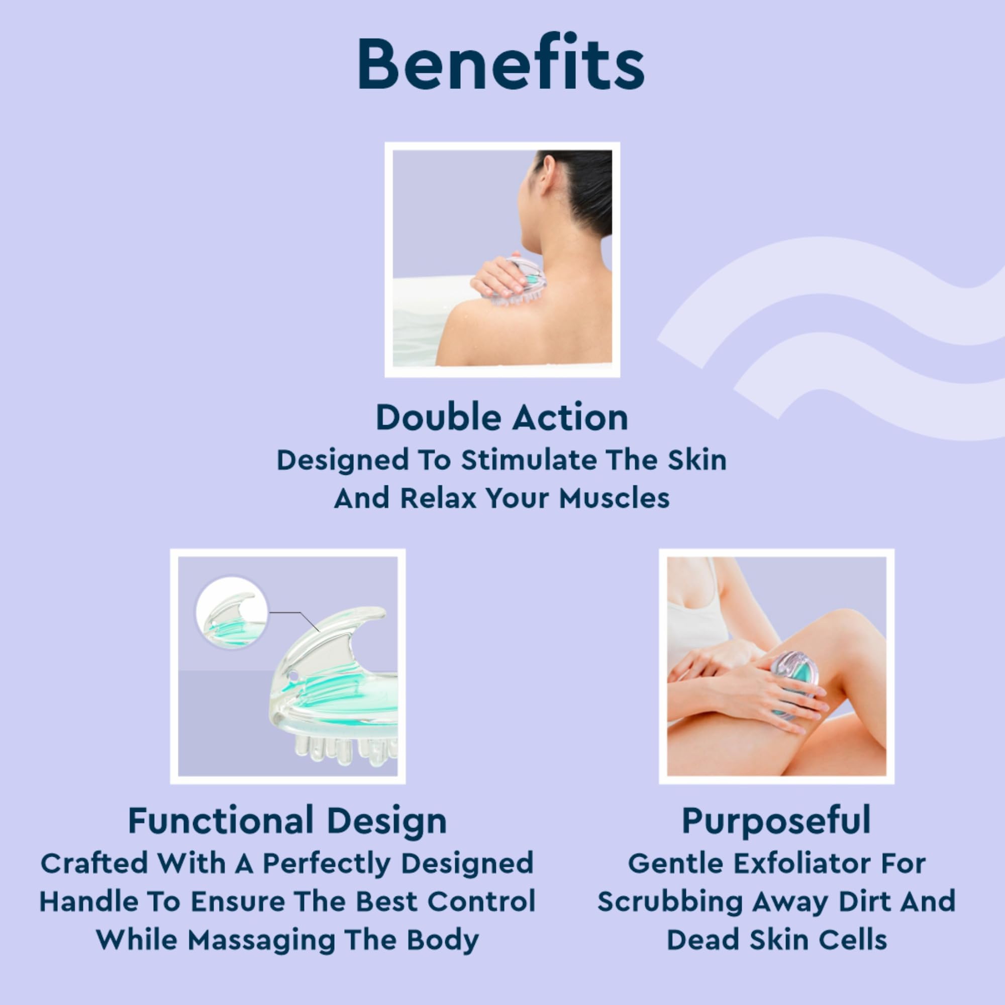 GUBB Silicone Scalp Massage Brush - Manual Hair & Body Washing Comb for Shower & Bath, Gentle Spa Shampoo Tool with Soft Bristles - Pink | Perfect for Relaxing Head Massage & Deep Cleansing at Home or Salon