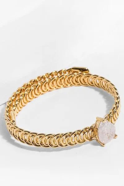 Elegant Teardrop Stone Bangle Bracelet for Women - Handmade Boho Jewelry - Perfect for Parties, Weddings & Everyday Wear