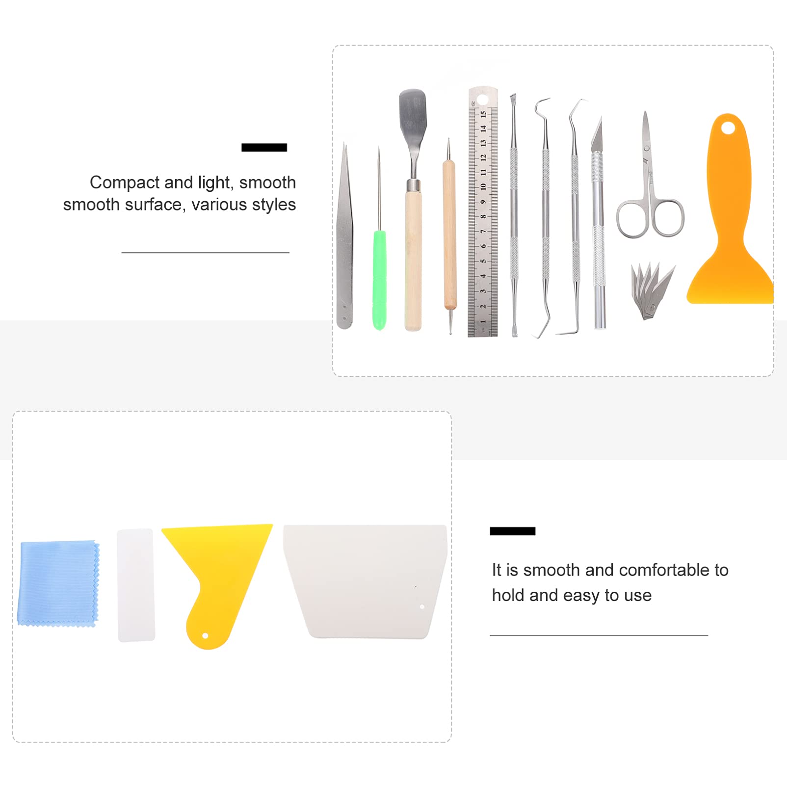 EXCEART Vinyl Control Cameo Tool Kit - Craft Making, Weeding, Carving & Piercing Tools with Precision Metal Ruler & Oxford Cloth - Perfect for DIY Projects, Sign Making, Vinyl Cutting & Home Decor