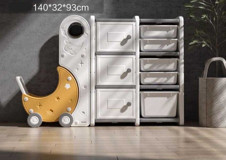 Space-Themed Toy Storage Organizer - Astronaut Design Kids Toy Box for Playroom & Bedroom Organization | Perfect for Storing Toys, Books & Games