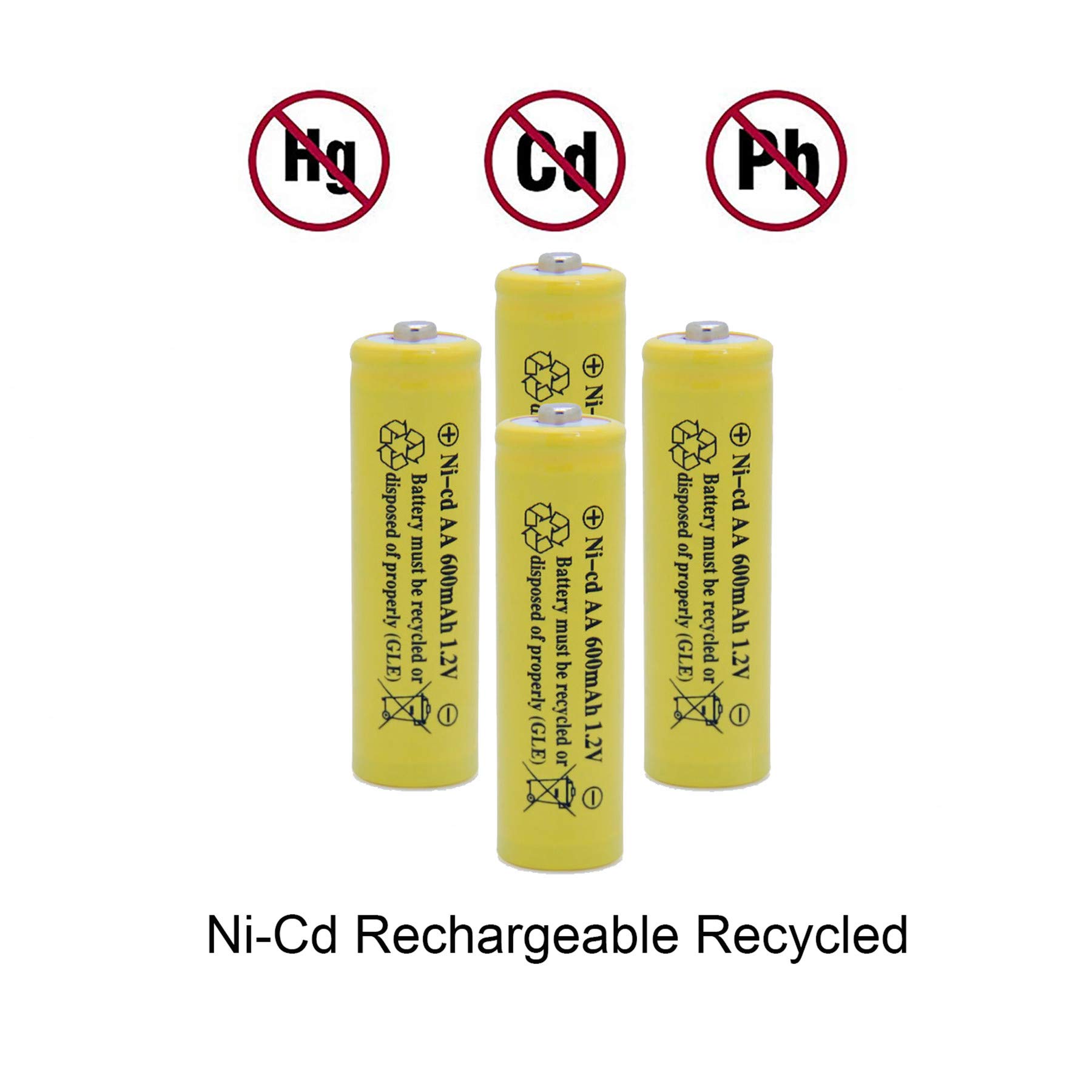 8 Pack AA 1.2V 600mAh Ni-Cd Rechargeable Solar Batteries for Outdoor Solar Lights, Garden Lamps, Pathway Lighting - Long Lasting Power for Solar Powered Devices
