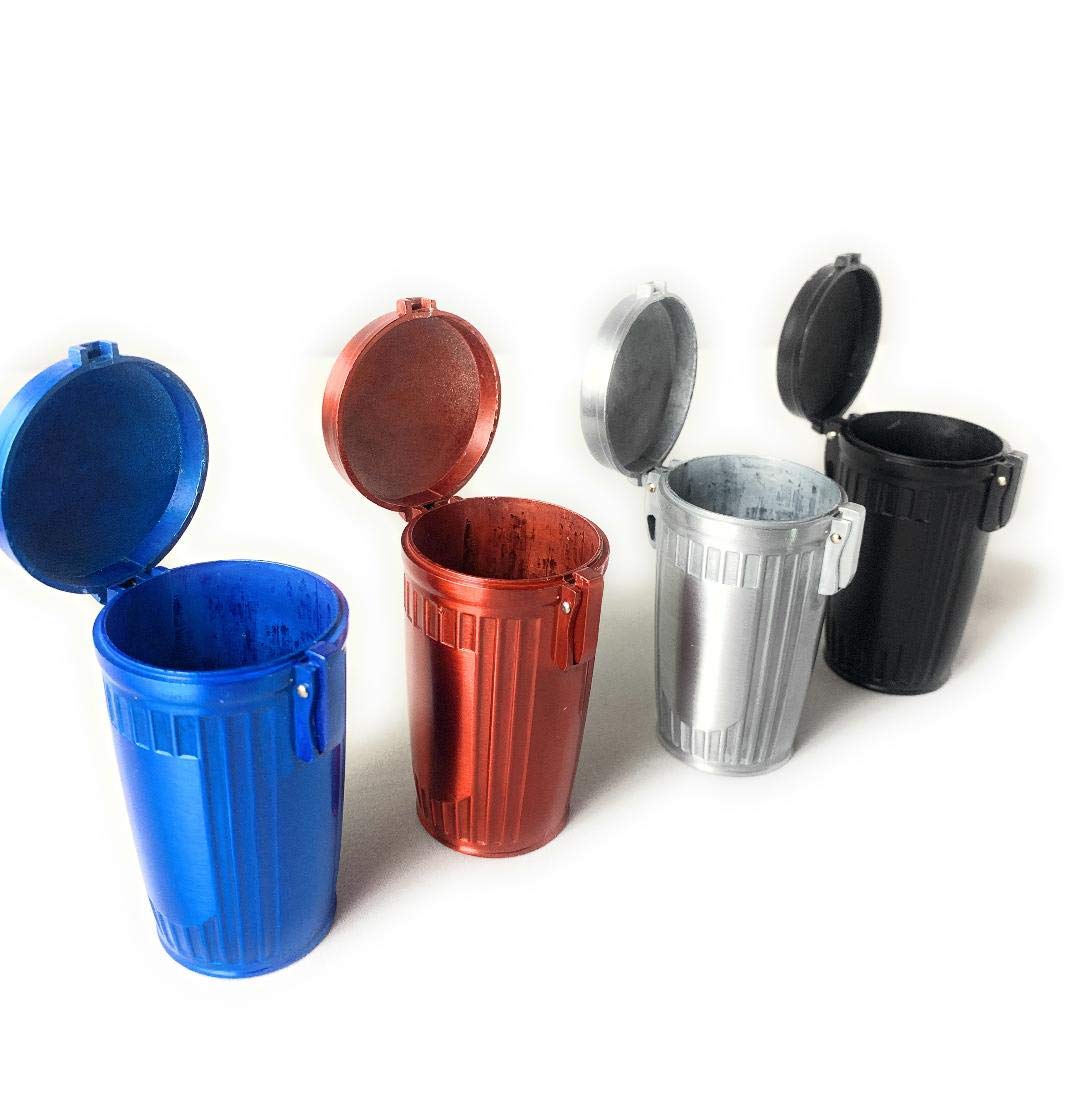 Mini Metal Trash Can with Lid - Portable Ashtray & Cigarette Holder for Home, Office, Car, and Outdoor Use - Perfect for Smokers (1 Pack)
