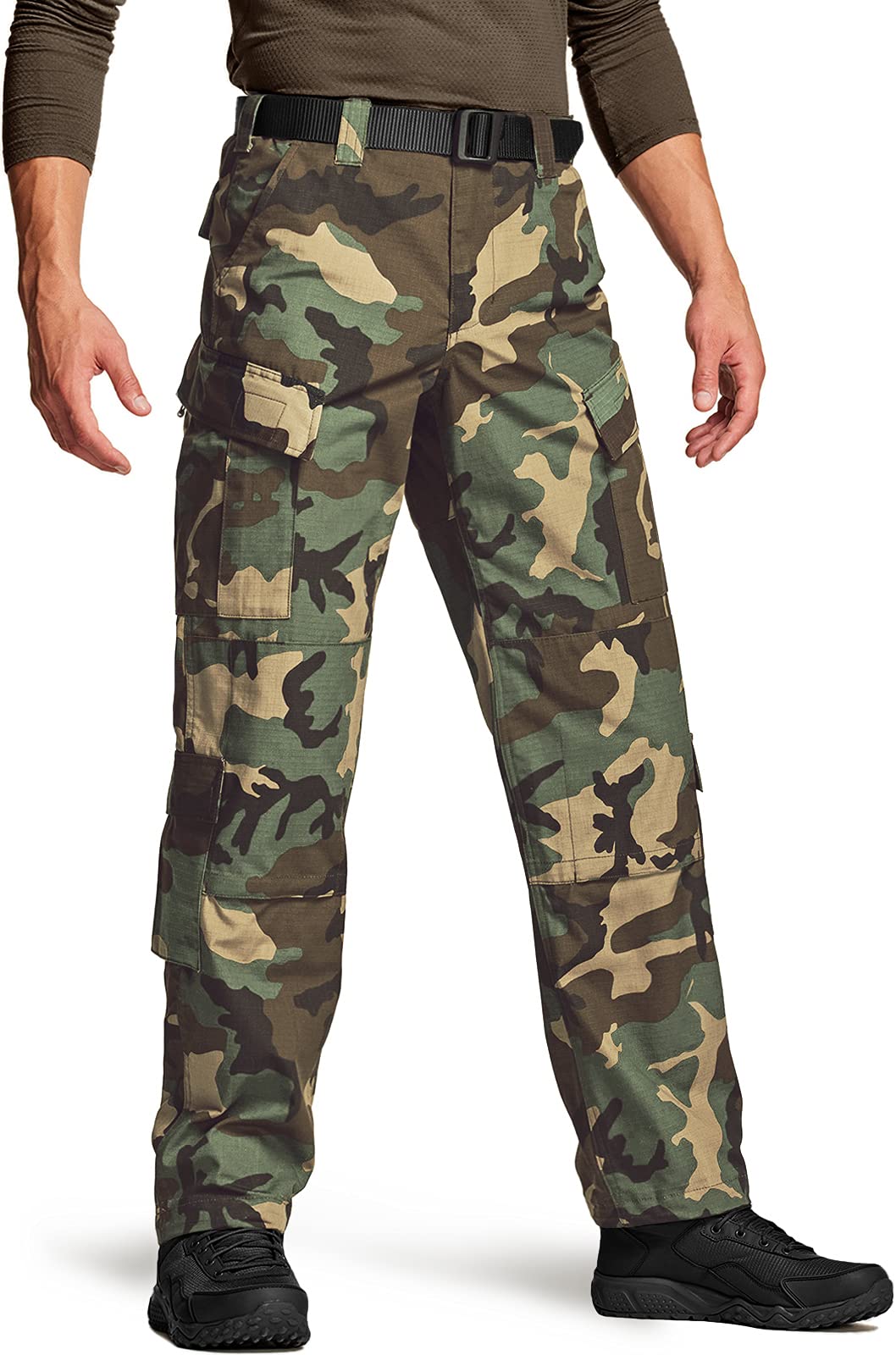 CQR Men's Tactical Cargo Pants - Water Resistant Ripstop Military Pants for Outdoor Hiking, Camping & Work | Durable Combat Pants for Tactical Gear & Outdoor Adventures