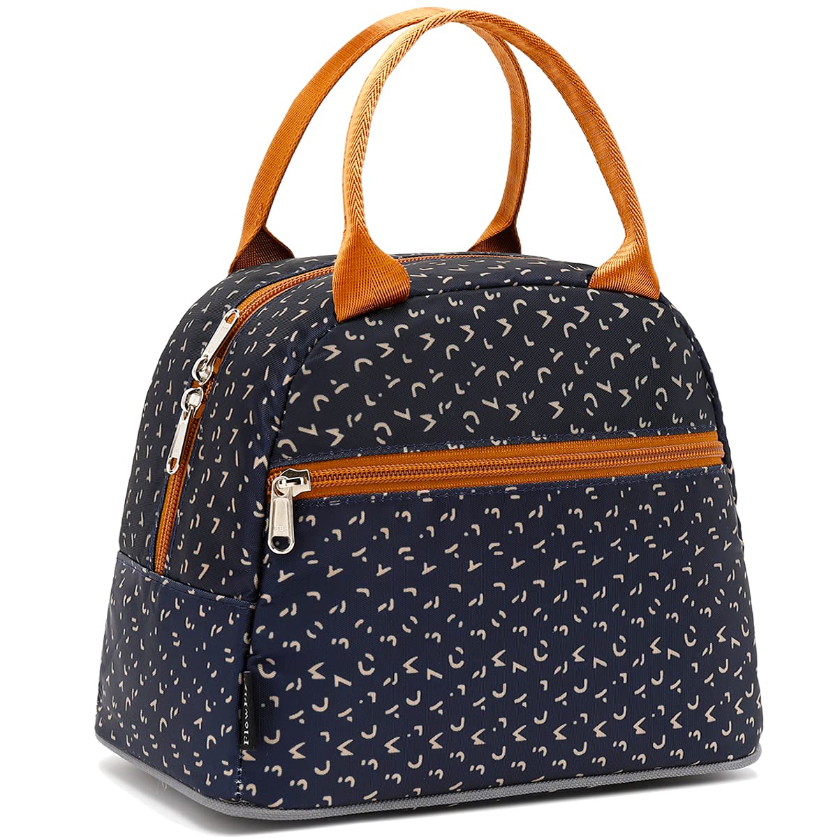 FlowFly Insulated Lunch Bag Cooler Tote for Women & Men - Reusable Lunch Organizer & Holder with Alphabet Design - Perfect for Work, School, Picnics & Outdoor Activities