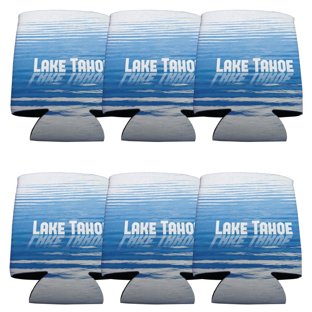 VictoryStore Insulated Can & Beverage Coolers - Lake Tahoe Design Set of 6 | Keeps Drinks Cold for Hours | Perfect for Beach, BBQ, Camping & Outdoor Parties