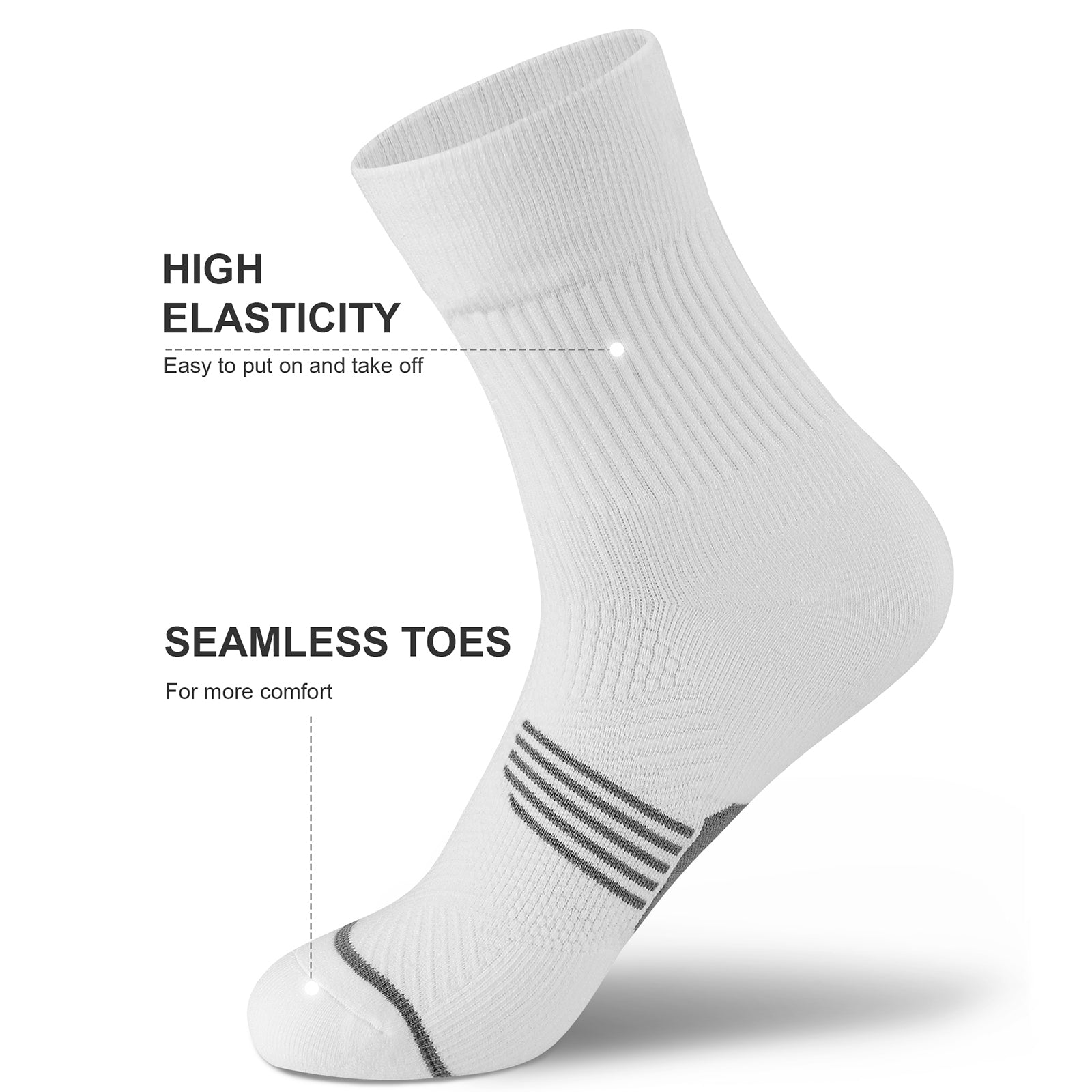 GECKOMAN x PAPLUS Compression Athletic Crew Socks for Men & Women - Moisture-Wicking Performance Socks for Running, Hiking & Sports - Best Workout Socks for Athletes