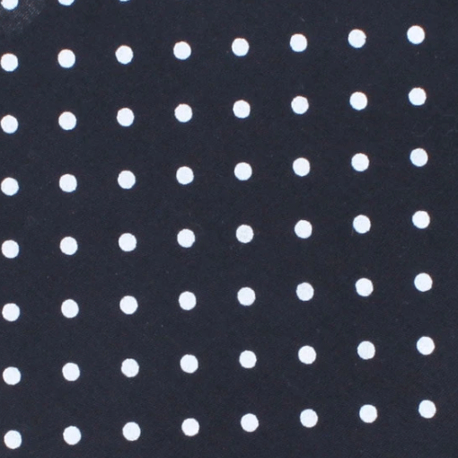 Premium Dark Navy Blue Cotton Pocket Square with Mini White Polka Dots - Elegant Men's Fashion Accessory for Weddings, Business Suits & Formal Occasions