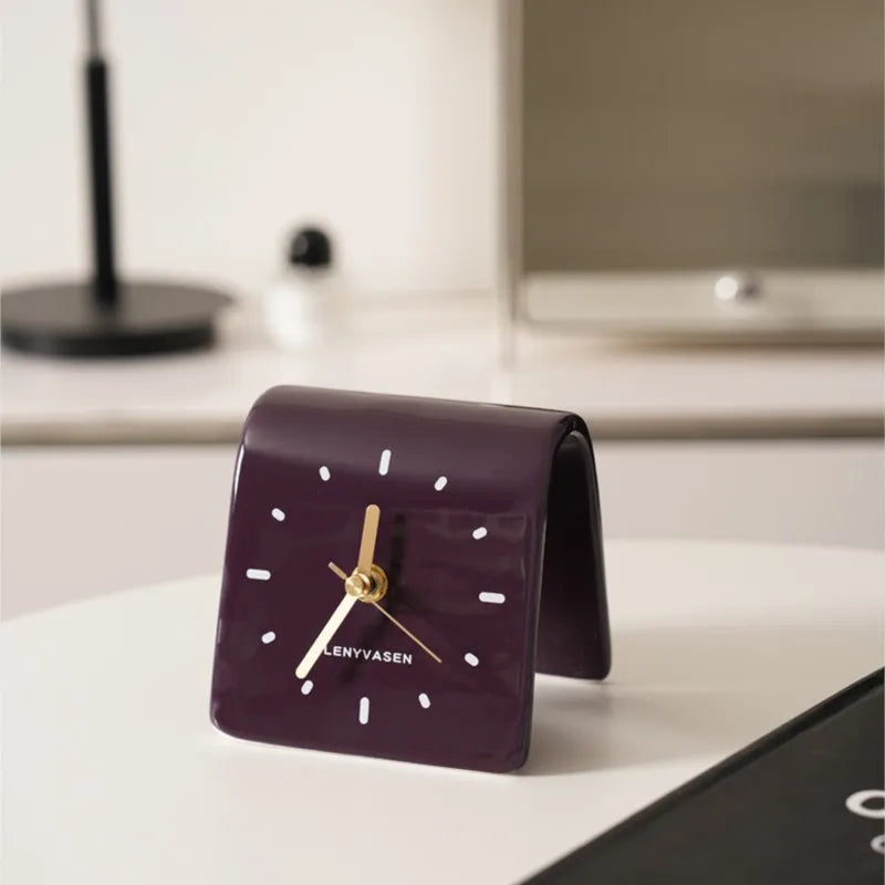 Milo Ceramic Desk Clock - Elegant Modern Office Decor, Home & Office Use, Perfect Gift for Professionals & Students
