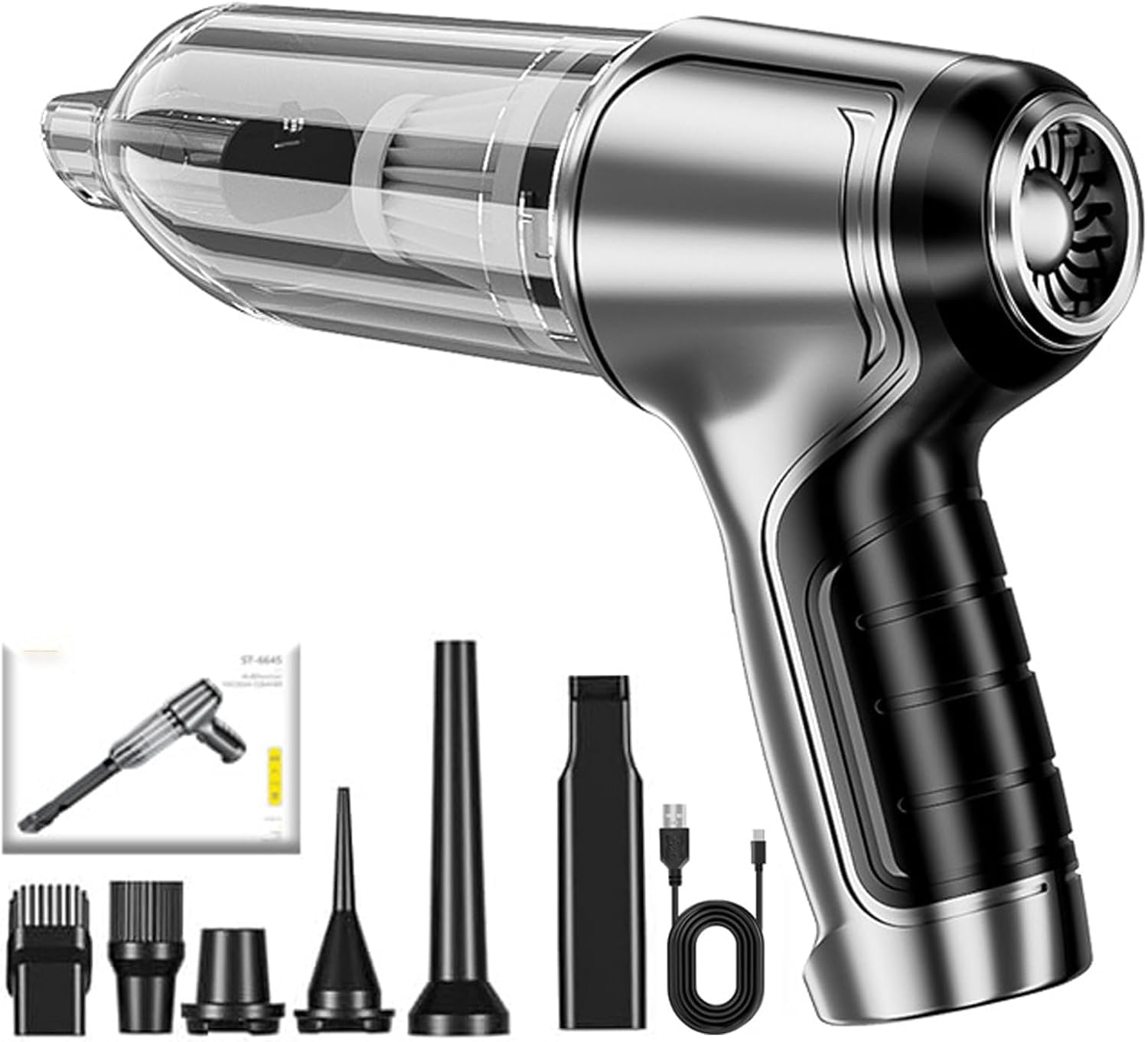 Airified Pro V2-2025 Wireless Handheld Car Vacuum Cleaner - Portable Air Blower & Mini Vacuum for Car, Home & Office | Quick Cleanup for Pet Hair, Crumbs & Dust