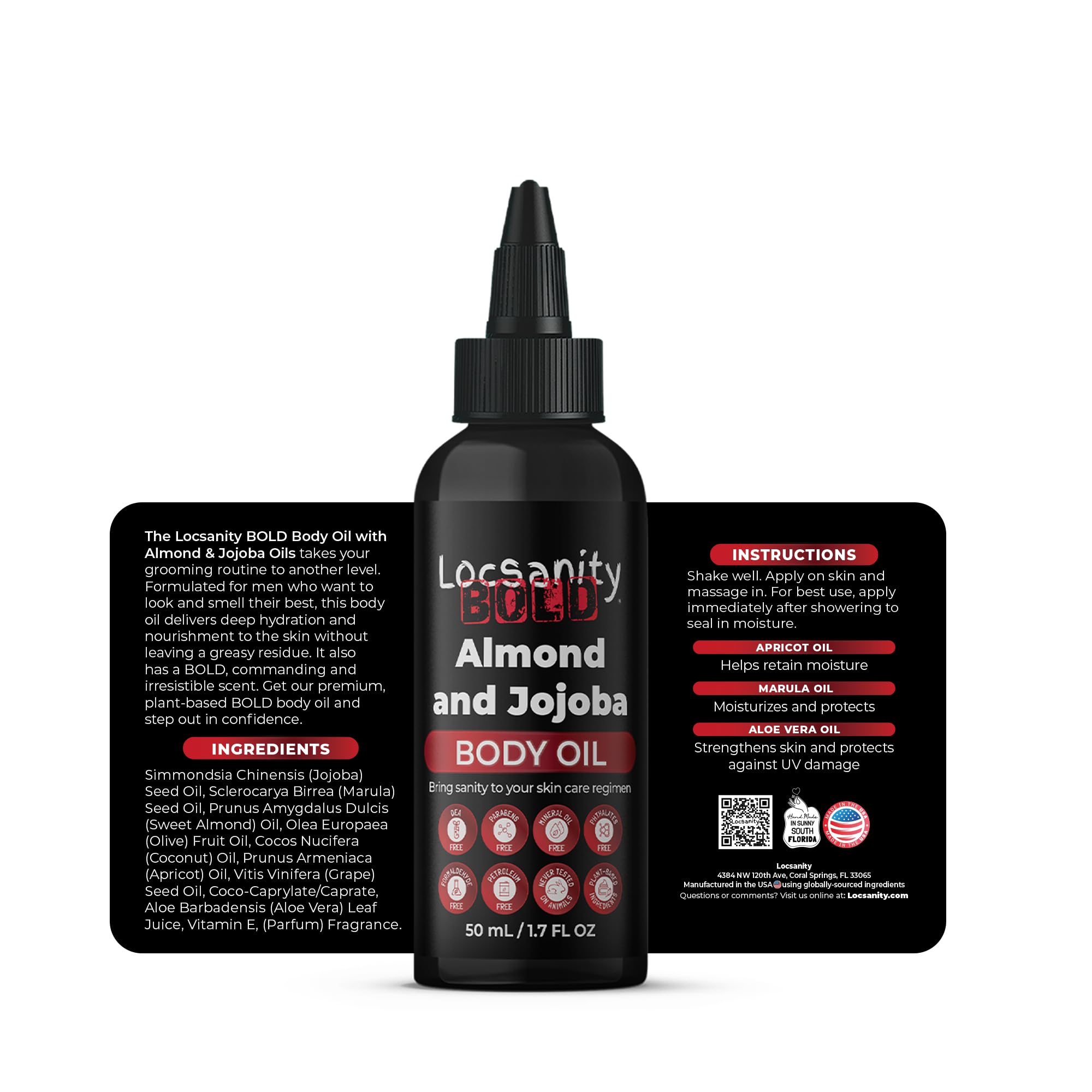 Locsanity Organic Men’s Hair & Beard Care Travel Kit - 3-in-1 Body Wash, Body Oil & Beard Oil Set with Body Spray & Loc Moisturizer for Hydration, Refreshment & Smooth Skin - Perfect for Travel, Gym & Daily Grooming Routine