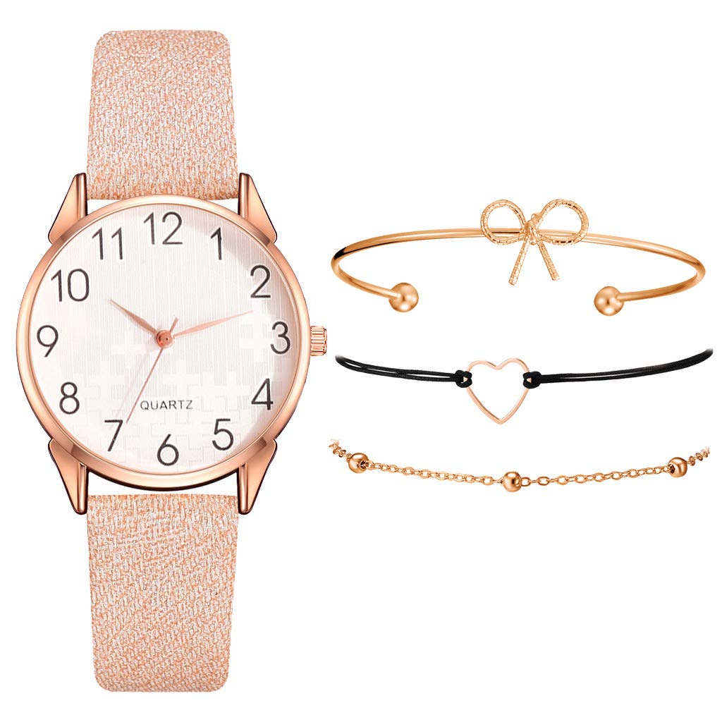 Elegant Rhinestone Inlaid Stainless Steel Analog Quartz Watch & Bangle Bracelet Set for Women | Perfect for Office, Party & Daily Wear