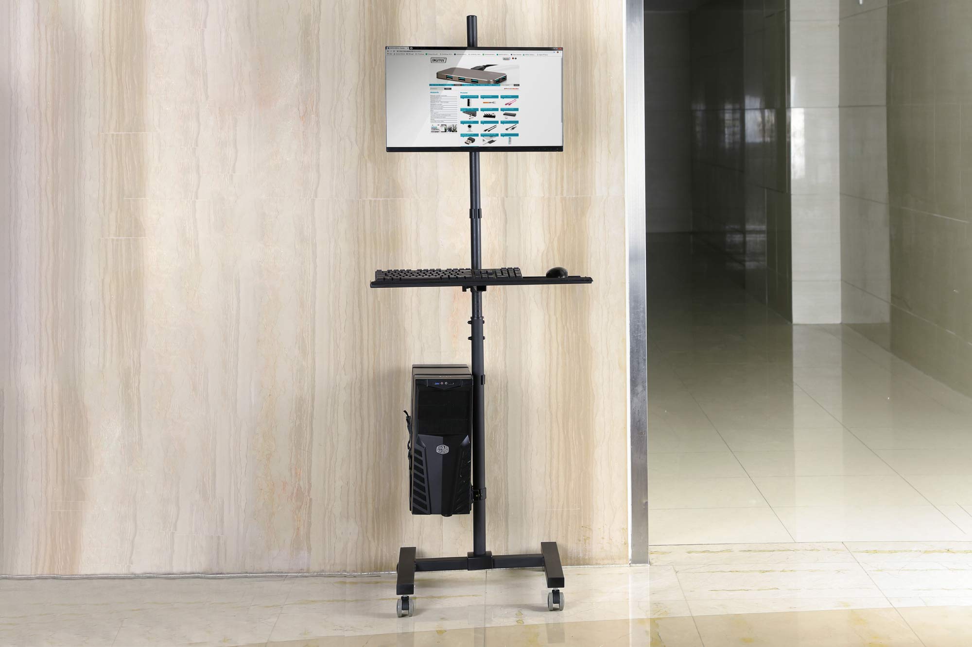 DIGITUS Adjustable Standing Workstation - Monitor & Keyboard Mount for 32