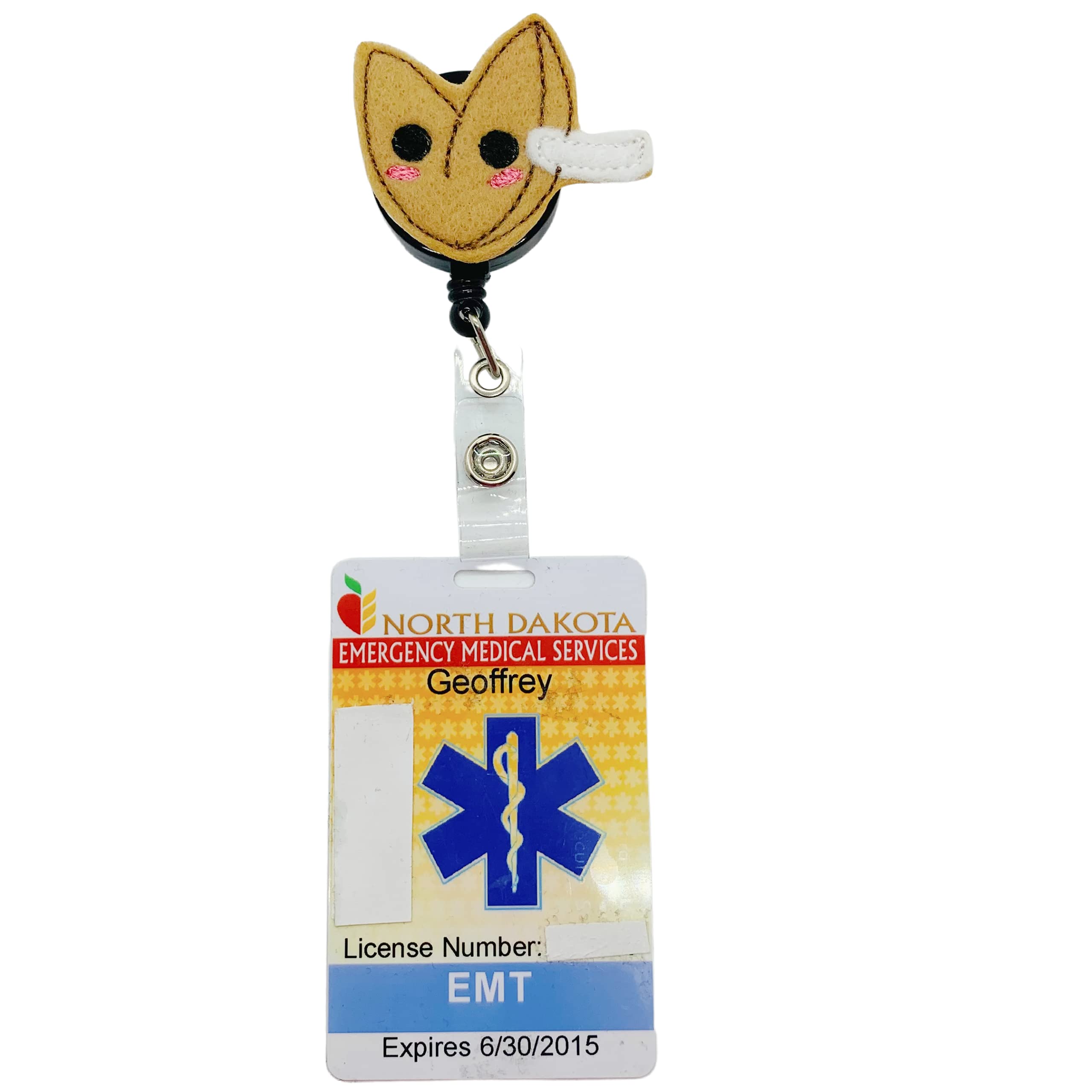 Fortune Cookie Badge Reel - Retractable Chinese Food ID Holder & Dessert Name Tag Clip with Swivel Hook | Perfect for Restaurants, Cafes, and Asian-Themed Events