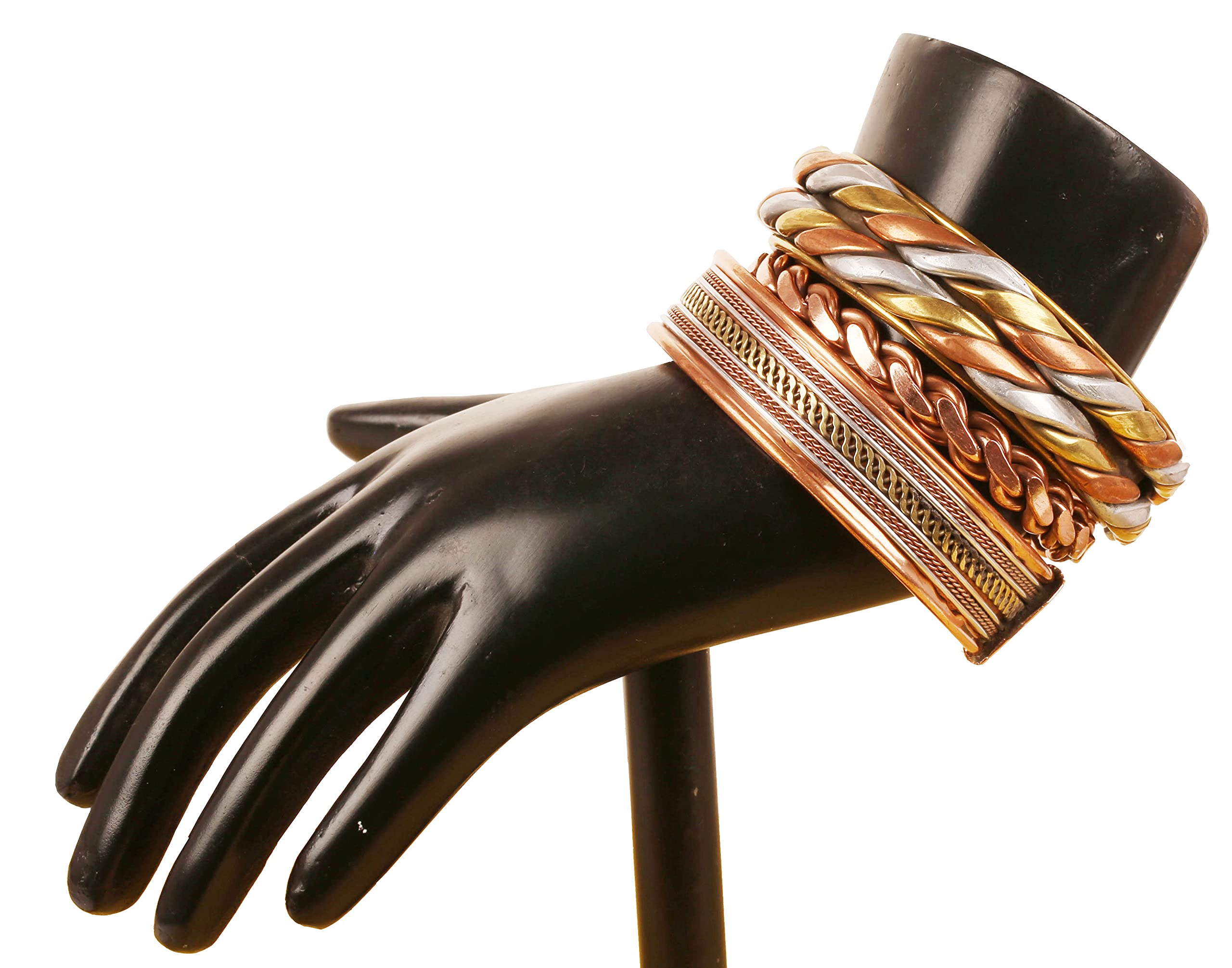 Touchstone Tibetan Style Copper Bracelet - Hand Forged Solid High Gauge Copper Cuff for Women & Men - Multiple Design Options - Perfect for Yoga, Meditation & Spiritual Healing Jewelry