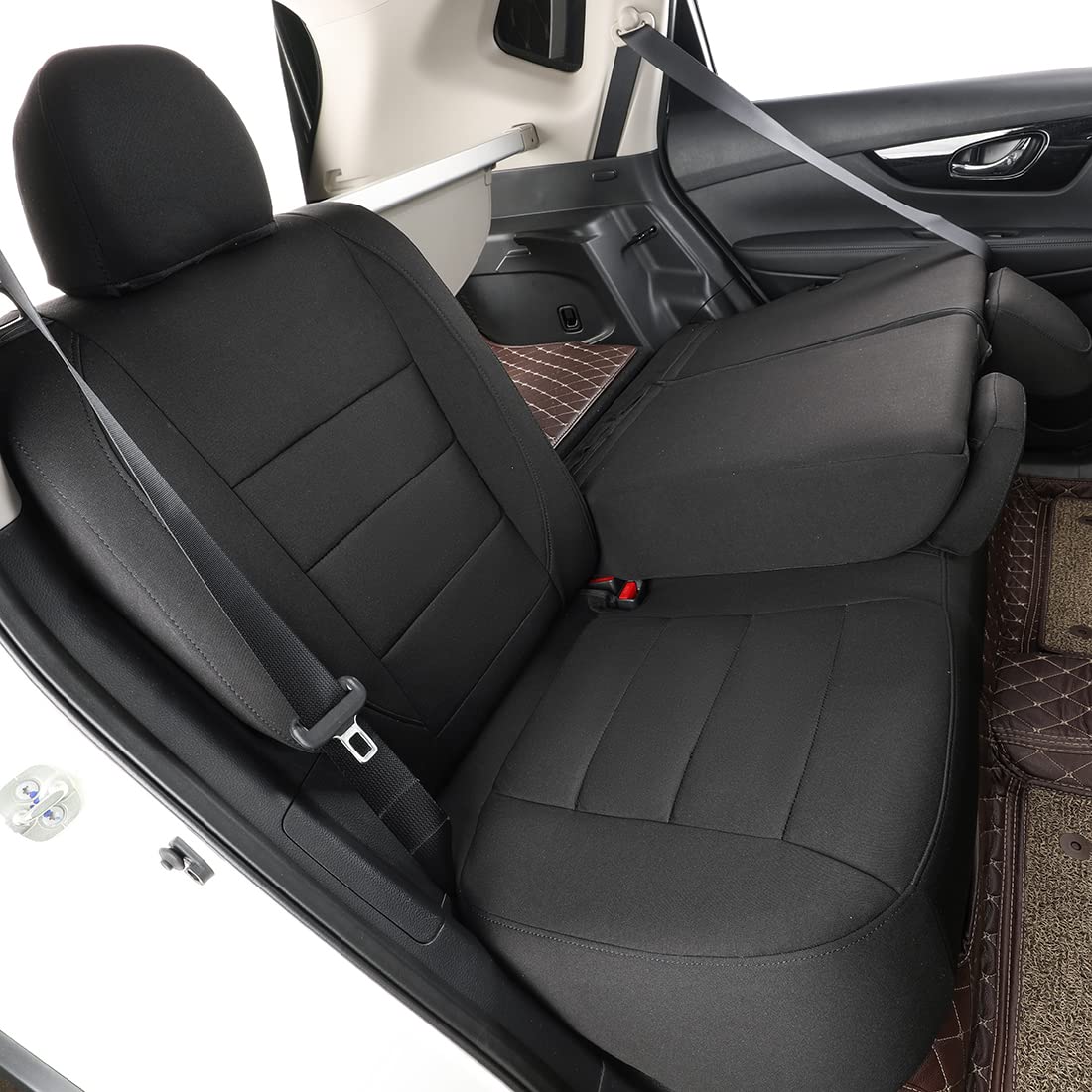 Premium Custom Seat Covers for 2019-2022 Toyota RAV4 Hybrid (Excludes XSE & 2022 SE Hybrid) - Full Set Black Car Seat Protectors - Perfect for Road Trips, Daily Commutes & Pet Protection