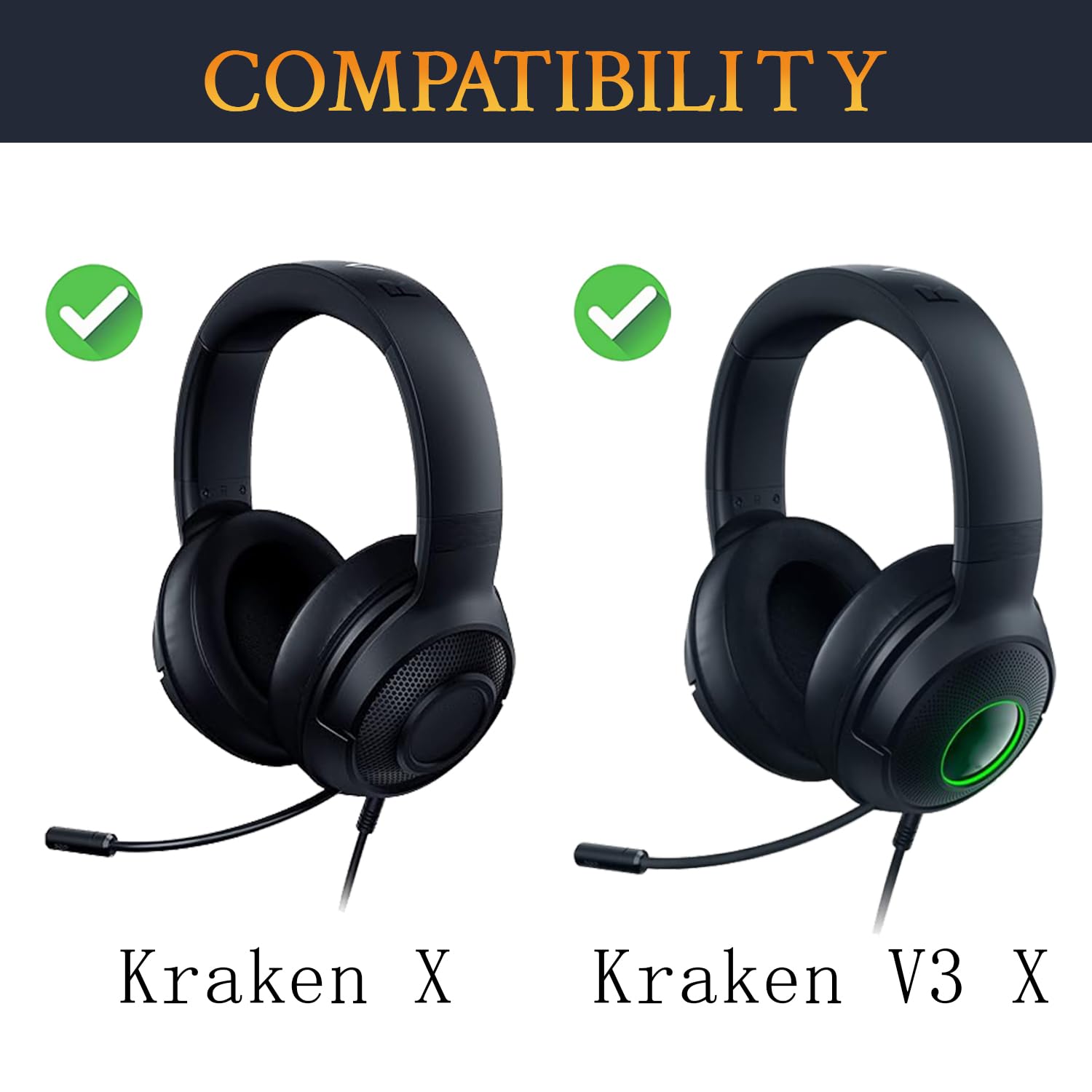 SOULWIT Replacement Headband Pad Kit for Razer Kraken X & V3X Gaming Headphones - Black Top Cushion Cover with Easy DIY Installation - Perfect for Gaming, Streaming & Office Use