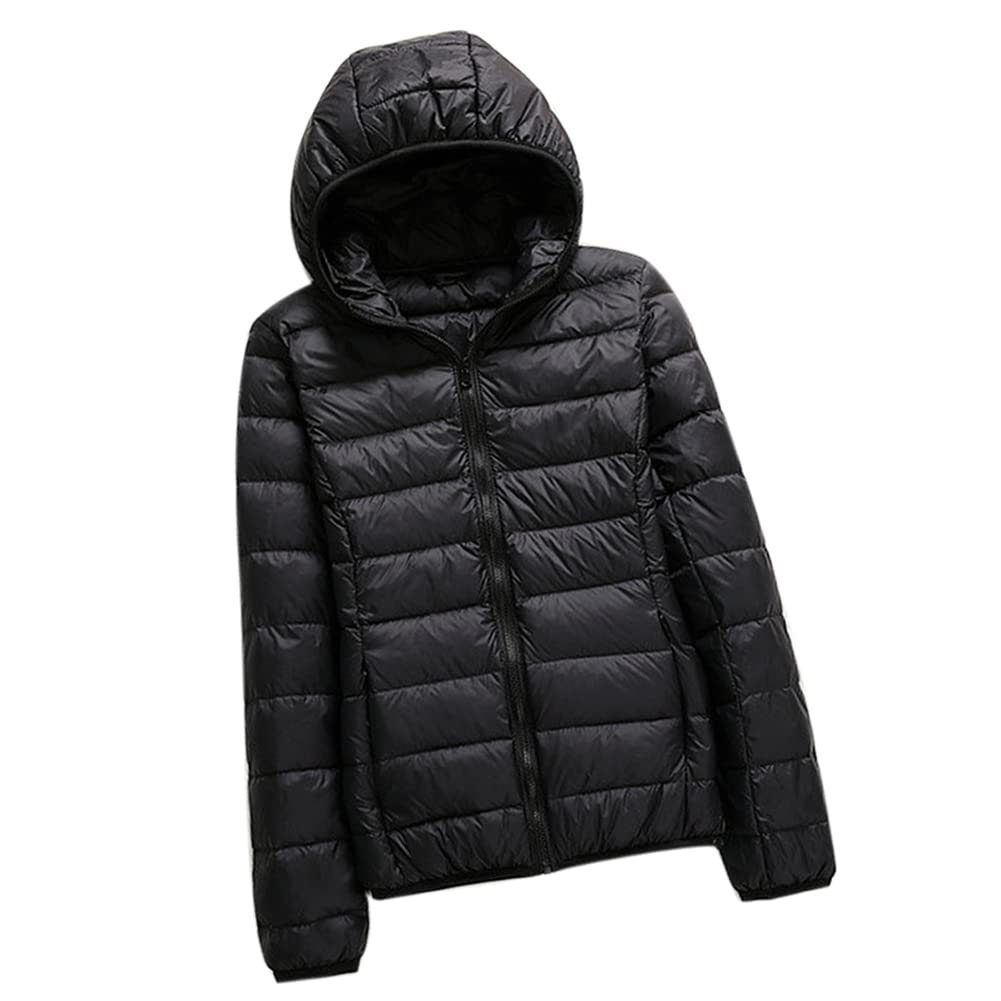 Lightweight Women's Outdoor Down Jackets - Hooded Puffer Coats for Winter, Hiking, and Travel