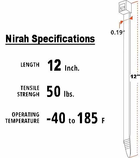 100-Pack 12-Inch Heavy Duty Black Zip Ties - 50lbs Tensile Strength, UV Resistant Cable Ties with Resealable Storage Bag for Indoor & Outdoor Use - Perfect for Organizing Cables, Securing Plants, and DIY Projects - by Nirah