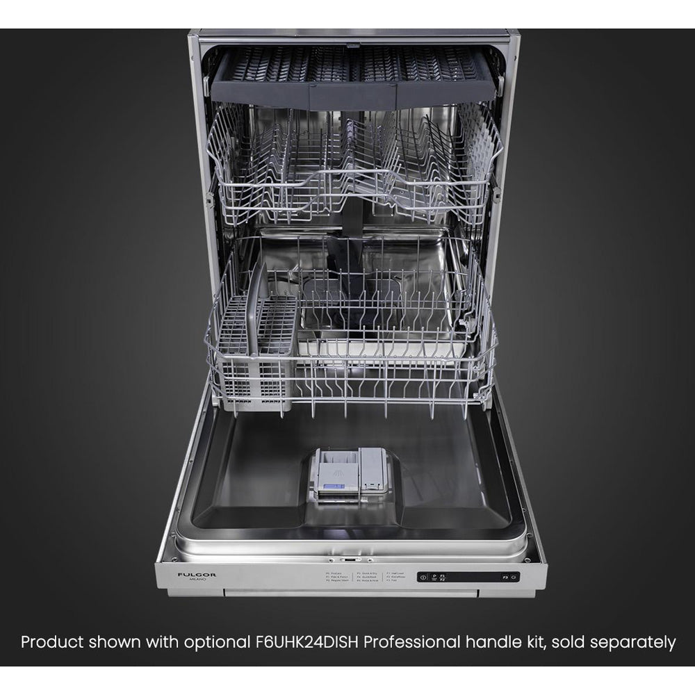 Fulgor Milano 24-inch Stainless Steel Dishwasher with Third Rack & Stainless Tub - Top Control, Energy Efficient (F6DWT24SS2) - Perfect for Modern Kitchens & Large Families