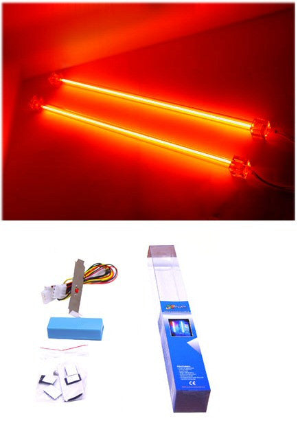 Logisys 12-Inch Dual Red CCFL Cold Cathode Light Kit for PC Case Modding, Gaming Rigs, and Custom Computer Builds - Enhance Your Setup with Vibrant Red Glow