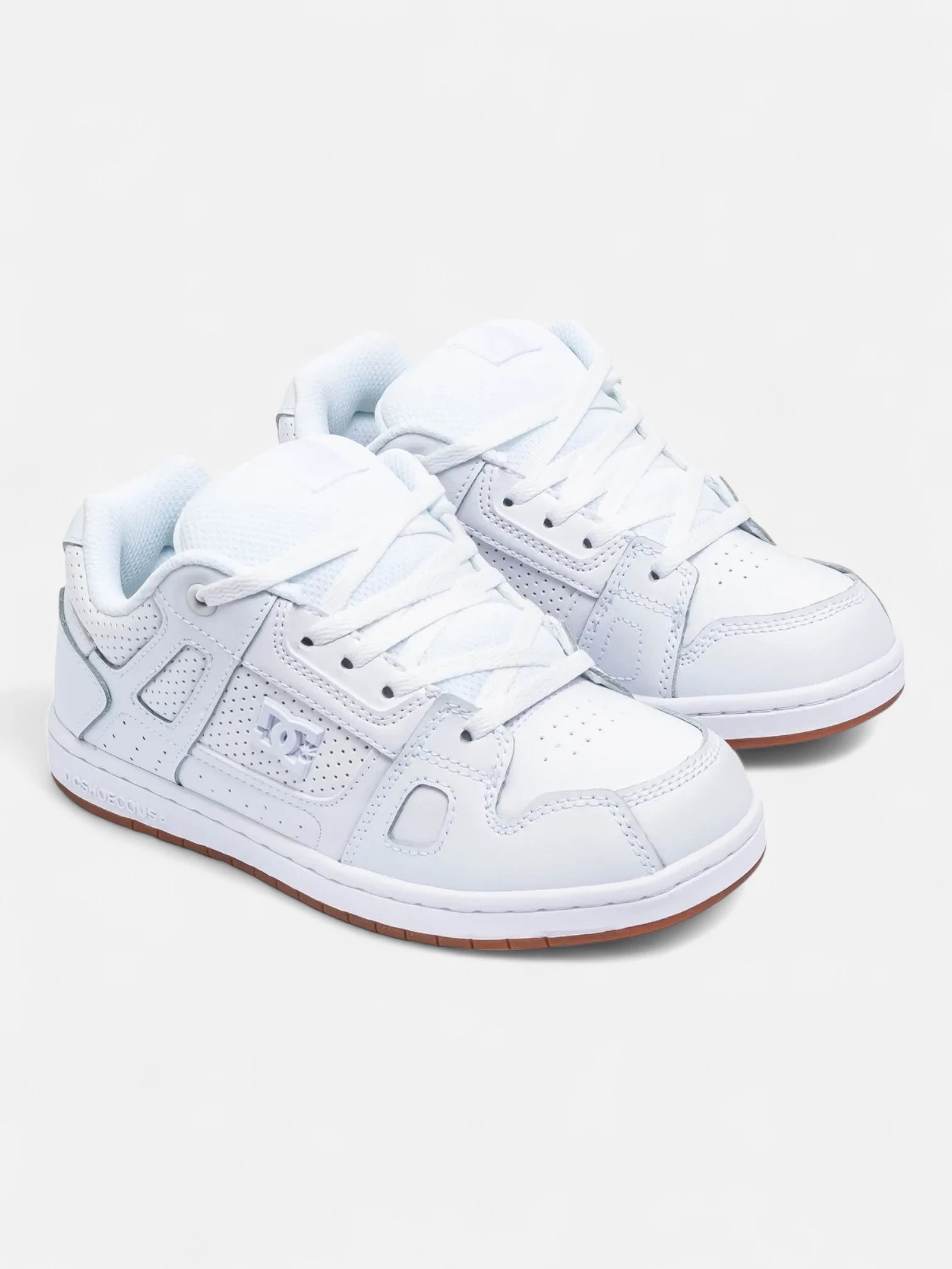DC Stag Youth White Skate Shoes for Boys & Girls - Comfortable Sneakers for Skateboarding, Casual Wear & School Activities