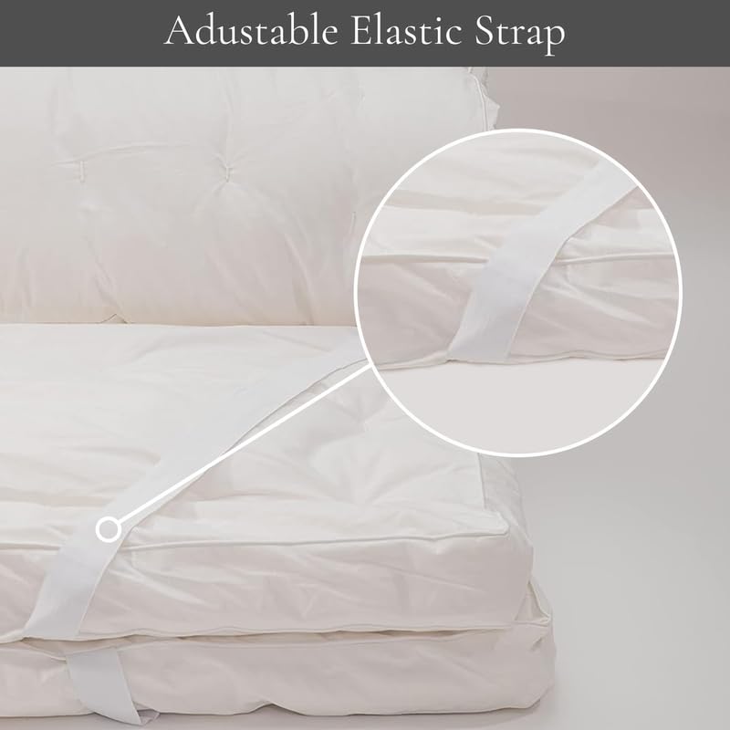 Sleep and Beyond myWoolly Latex Topper - 100% Natural Wool & Latex Filled Mattress Topper, 3-Inch Thick, Twin XL (39x81 Inches), Ivory - Perfect for Back Pain Relief & Temperature Regulation in All Seasons