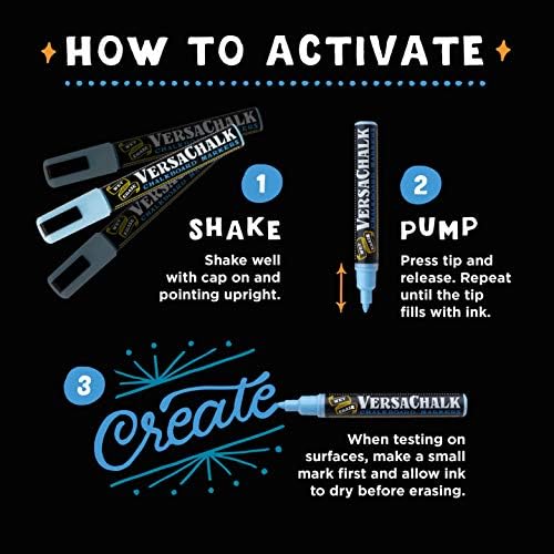VersaChalk White Liquid Chalk Markers - 10 Pack with 5mm Bold Tip | Erasable & Washable Chalkboard Pens for Blackboards, Windows, Glass & Non-Porous Surfaces | Perfect for Restaurant Menus, Classroom Teaching, Retail Signs & DIY Home Decor
