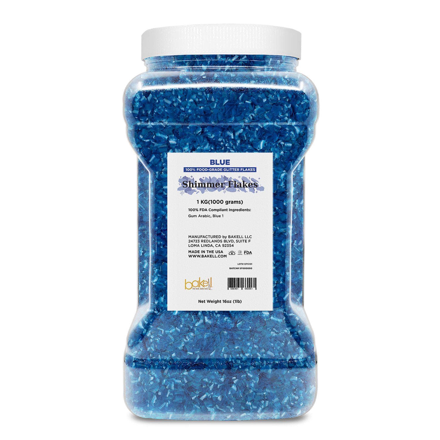 Blue Edible Shimmer Flakes for Baking & Cake Decorating - Food Grade Glitter Dust for Cupcakes, Cookies, Desserts & DIY Crafts