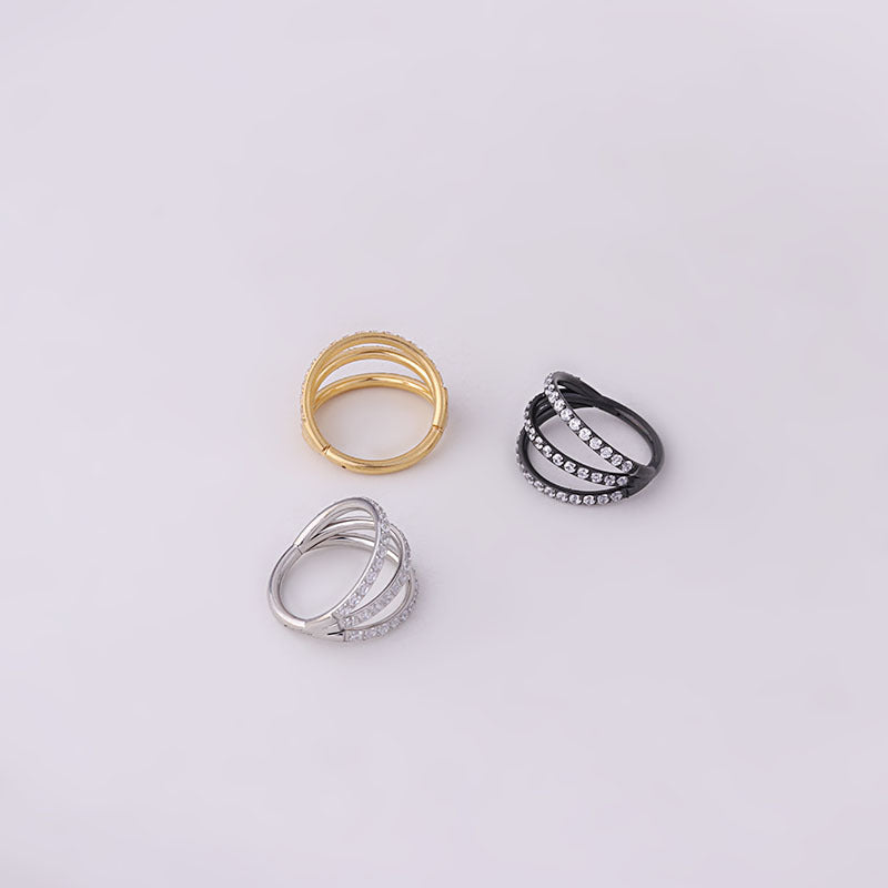 16G Pave Septum Ring with CZ Stones - Hypoallergenic Nose Ring for Women & Men | Perfect for Everyday Wear, Parties & Special Occasions