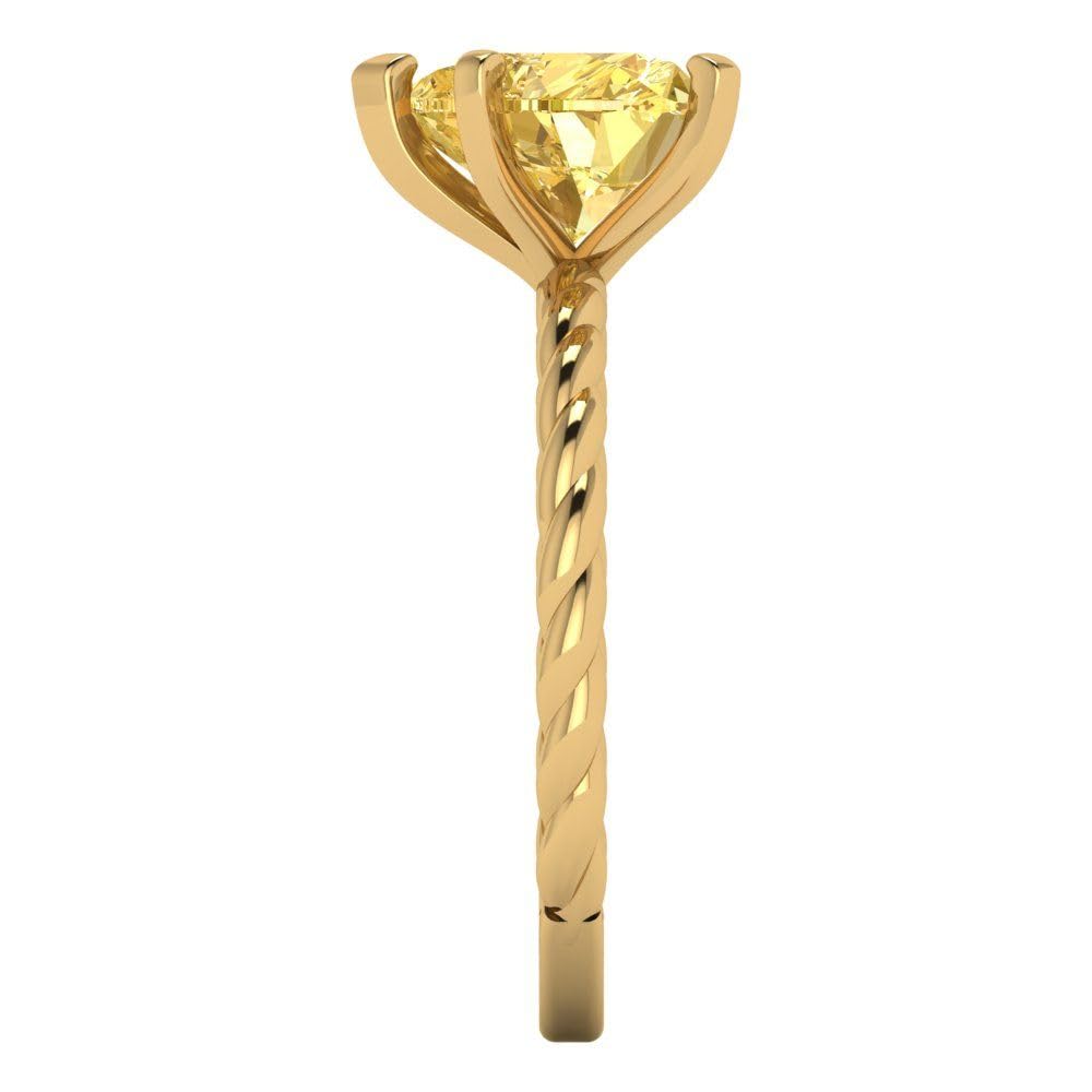 2.0ct Heart Cut Simulated Diamond Ring - 18K Gold for Engagement & Anniversary