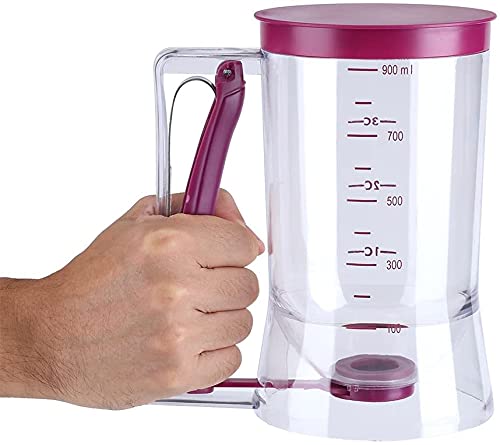 WANGZAIZAI 900ml Pasta Portioner for Cakes, Waffles, Muffins - DIY Dough Dispenser with Lid & Measuring Scale - Perfect for Baking, Pancakes, Cupcakes & Pastry Making