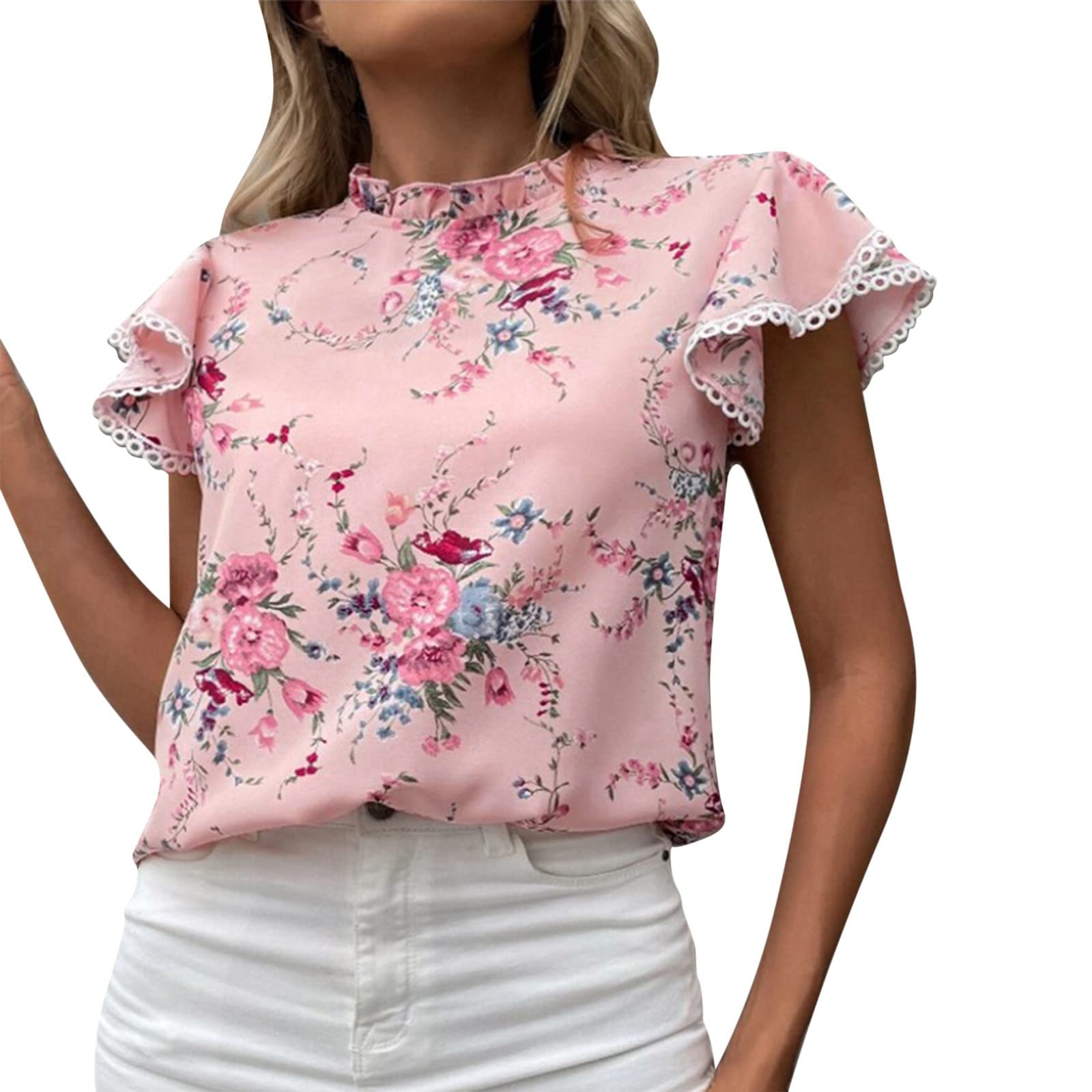 Women's Summer Tops - Round Neck Short Sleeve Loose Fit Blouse & T-Shirts | Casual Wear, Beach Outfits, Vacation Clothes