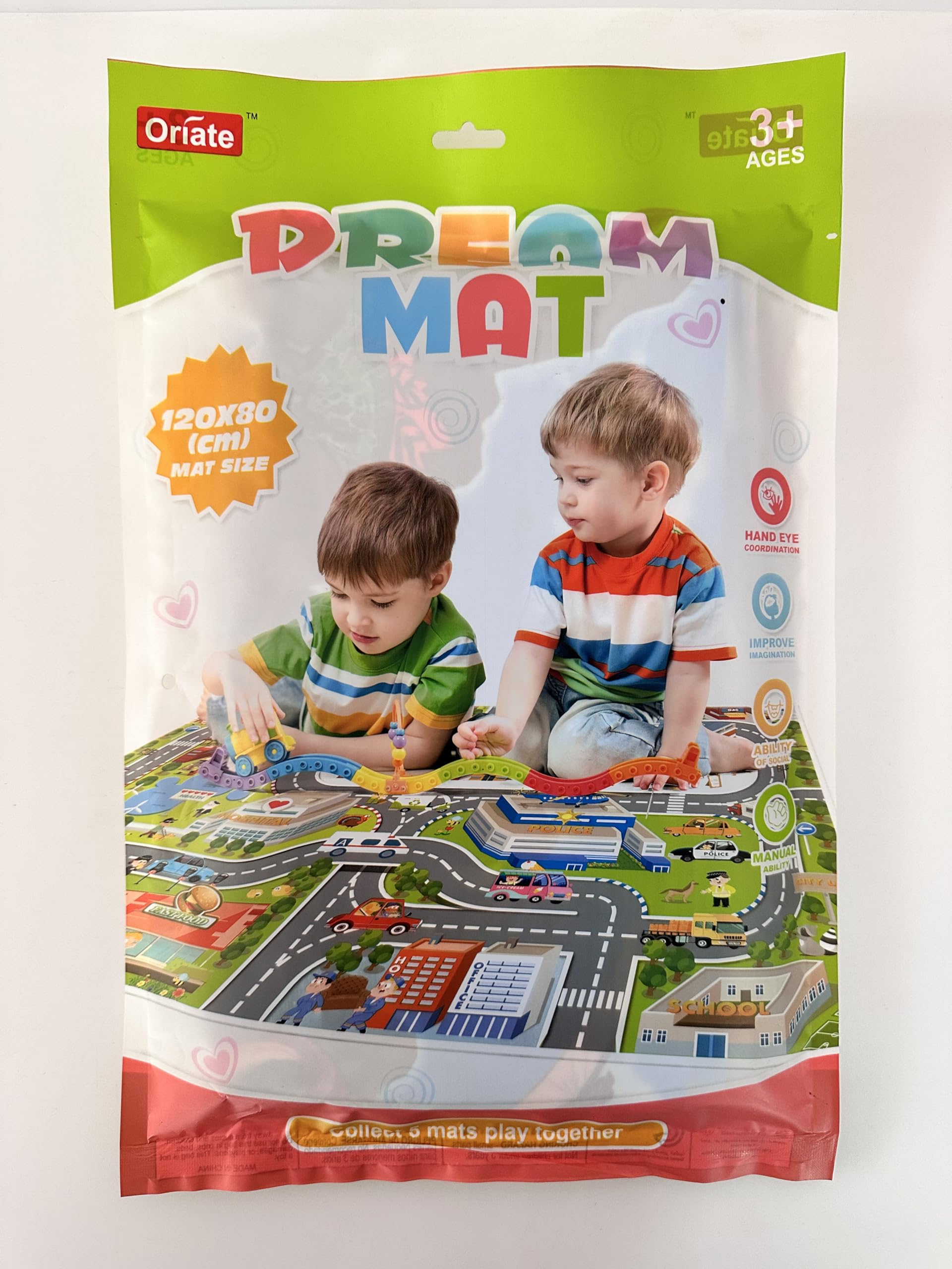 Oriate Kids Jurassic Dinosaur Play Mat - Interactive Pretend Play Rug for Dino Toys, Educational Floor Mat for Cognitive Learning & Dinosaur Collection | Perfect for Playrooms, Preschools & Parent-Child Bonding Activities