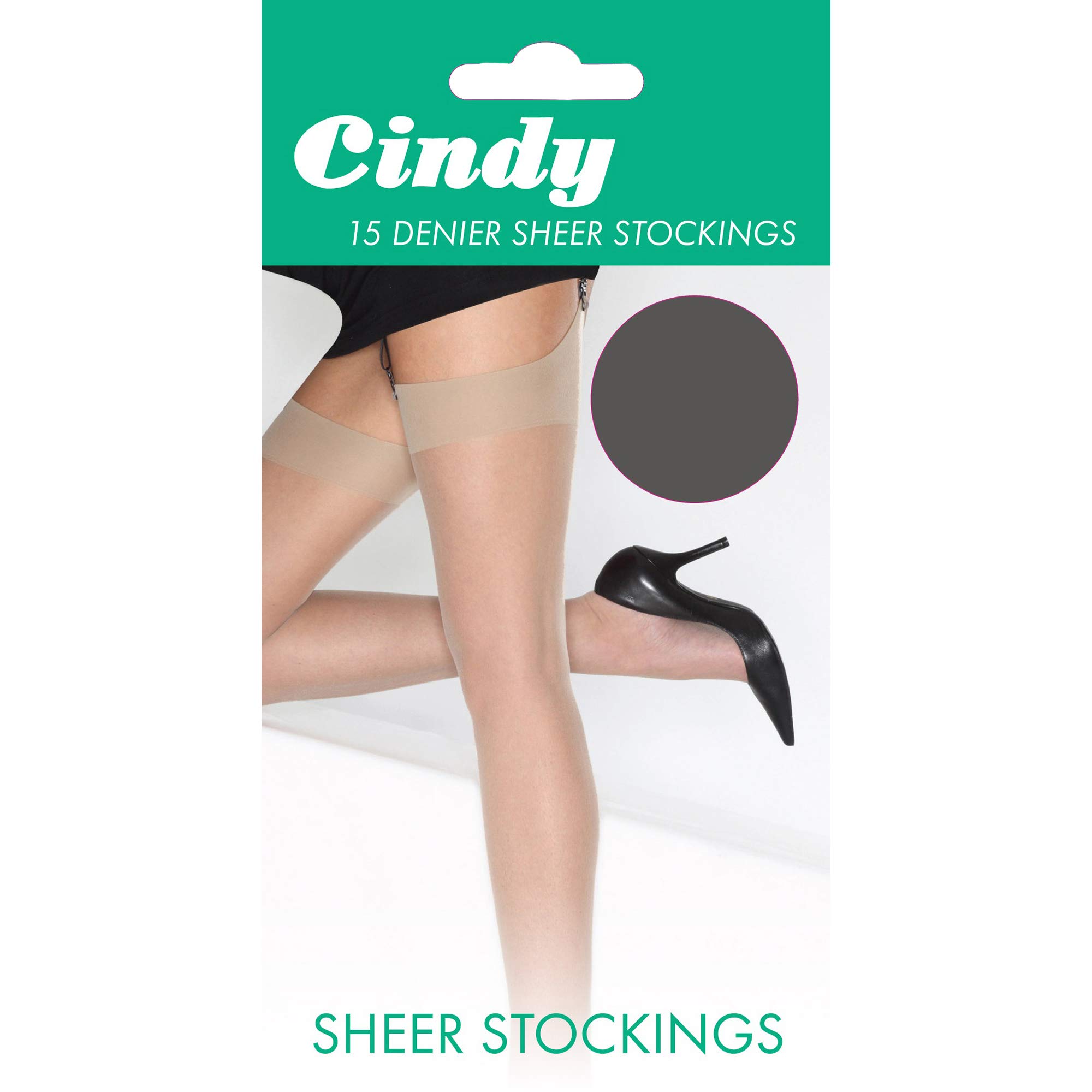 Cindy Women's 15 Denier Sheer Stockings (1 Pair) - Ultra Soft & Comfortable Nylon Tights for Office, Party & Everyday Wear