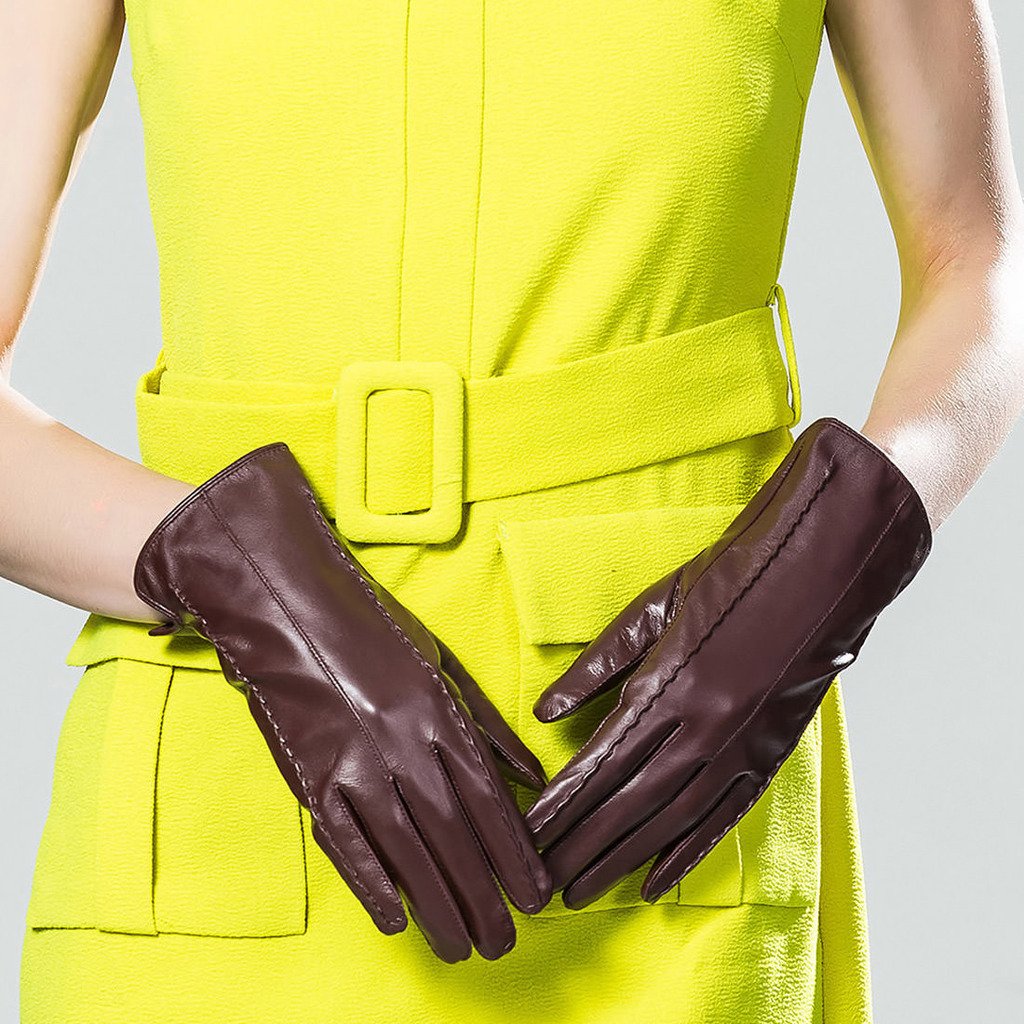 XOMO Women's Genuine Lambskin Leather Driving Gloves - Soft Touch, Warm & Stylish for Winter Driving, Outdoor Activities & Fashion Accessories
