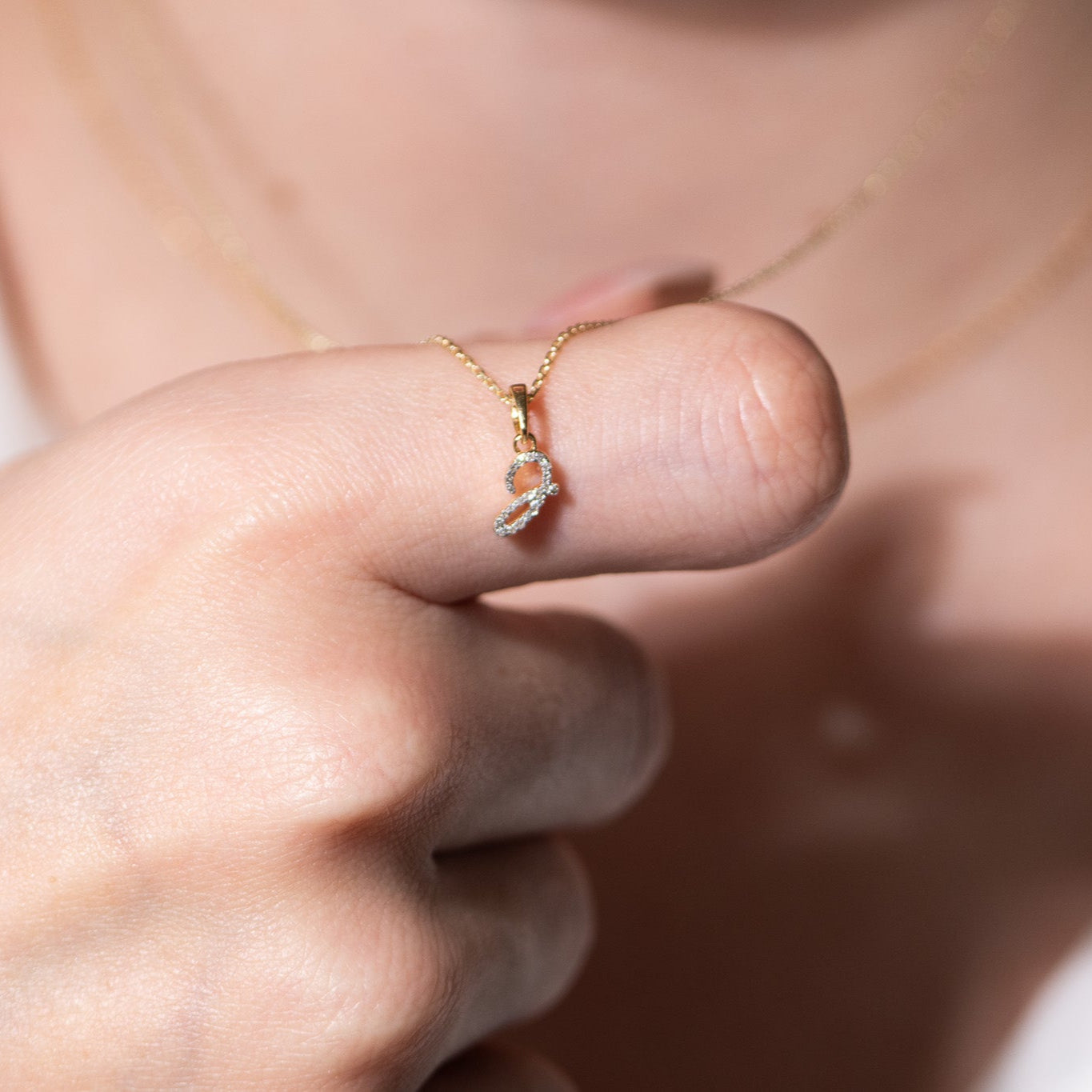 14K Yellow Gold Cursive Diamond Initial Necklace - Personalized Name Pendant for Women - Perfect for Birthdays, Anniversaries & Everyday Elegance