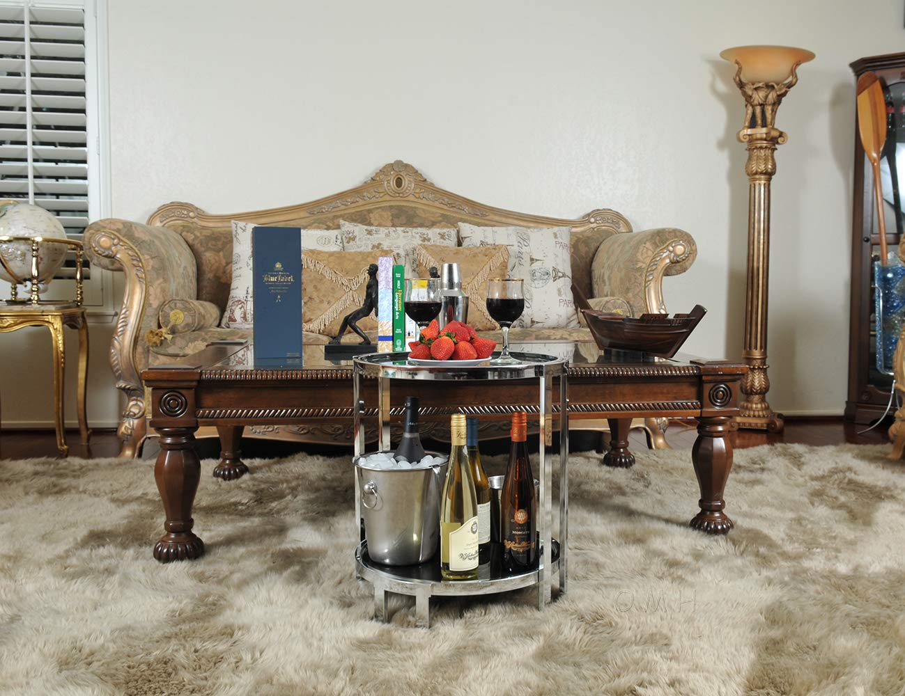 Round End Table with Chrome Finish - Modern Side Table for Living Room, Bedroom, or Office - Perfect for Small Spaces and Home Decor