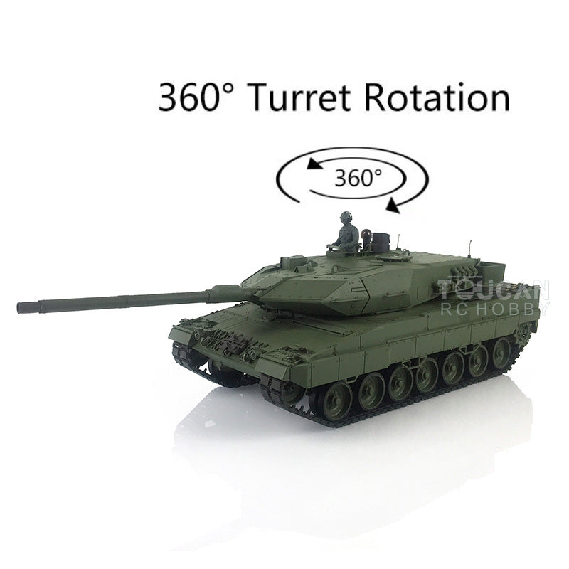 2.4GHz 1/16 Heng Long TK7.0 Leopard 2A6 RTR Remote Control RC Tank with 360° Rotating Turret, Infrared Battle System & Smoke Effects - Perfect for Military Enthusiasts, Collectors and Outdoor RC Battles
