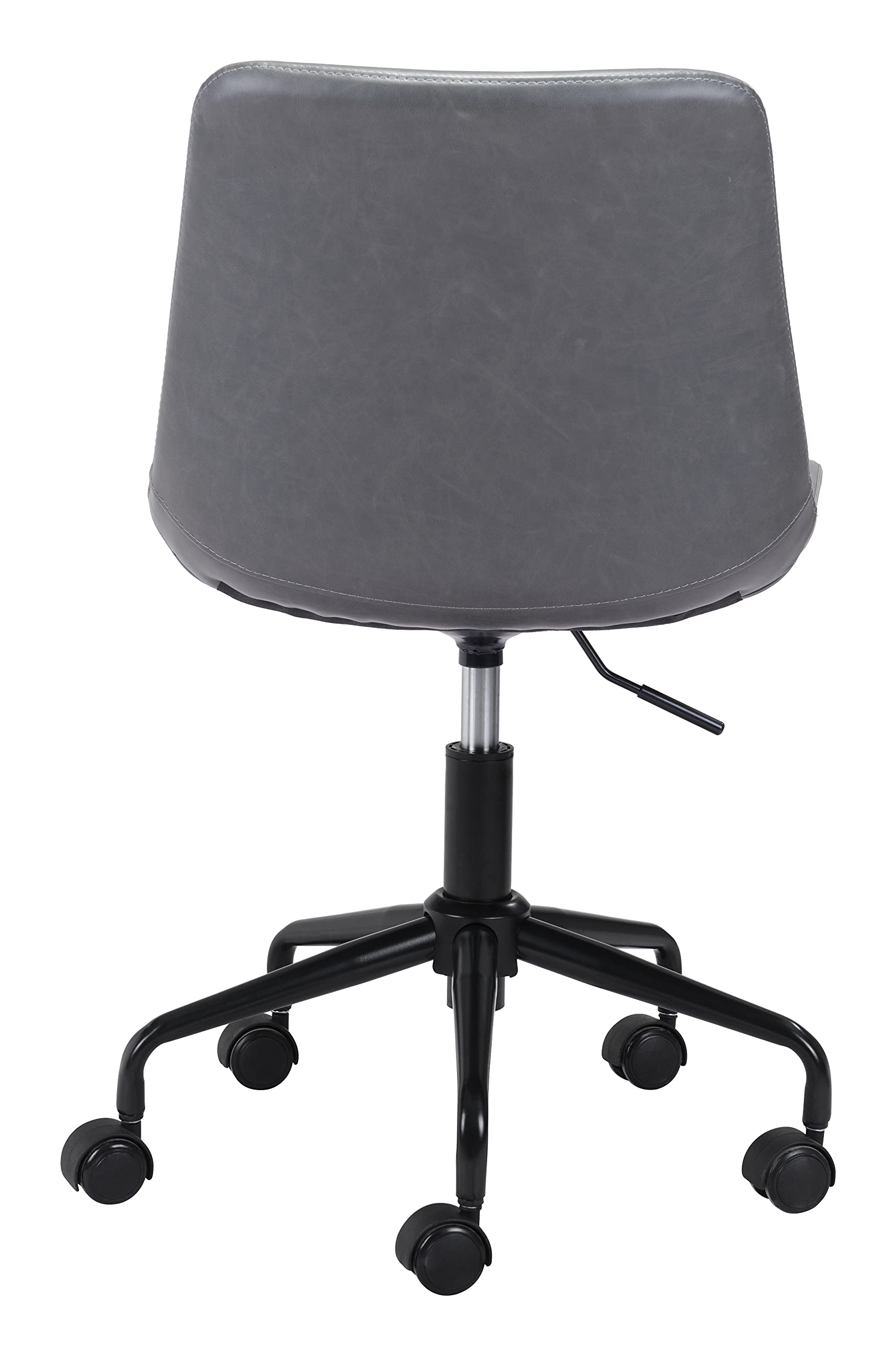 Zuo Byron Ergonomic Office Chair - Gray Mesh Back, Adjustable Height, Swivel & Rolling for Home & Office Workspace - Perfect for Long Hours Sitting & Computer Work