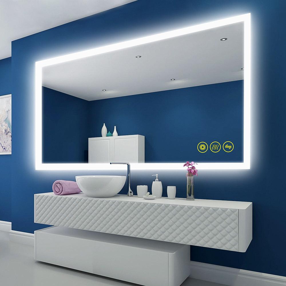 SmartGlow Dimmable LED Frameless Anti-Fog Bathroom Vanity Mirror with Touch Control - Perfect for Makeup, Shaving & Home Decor