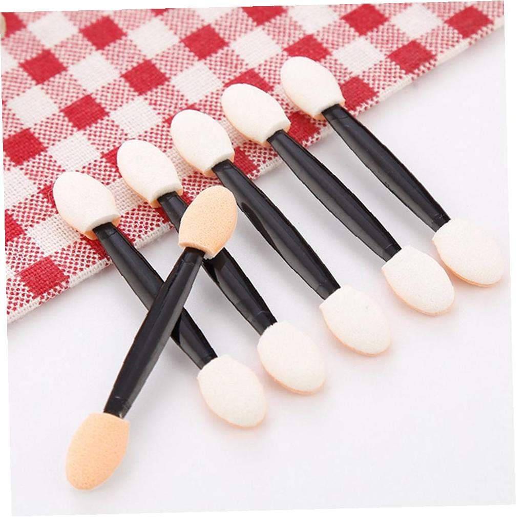50 Pack Disposable Dual Sided Eyeshadow Brushes with Sponge Tips - Oval Makeup Applicator for Professional & Home Use - Perfect for Eyeshadow Blending, Contouring & Makeup Artistry