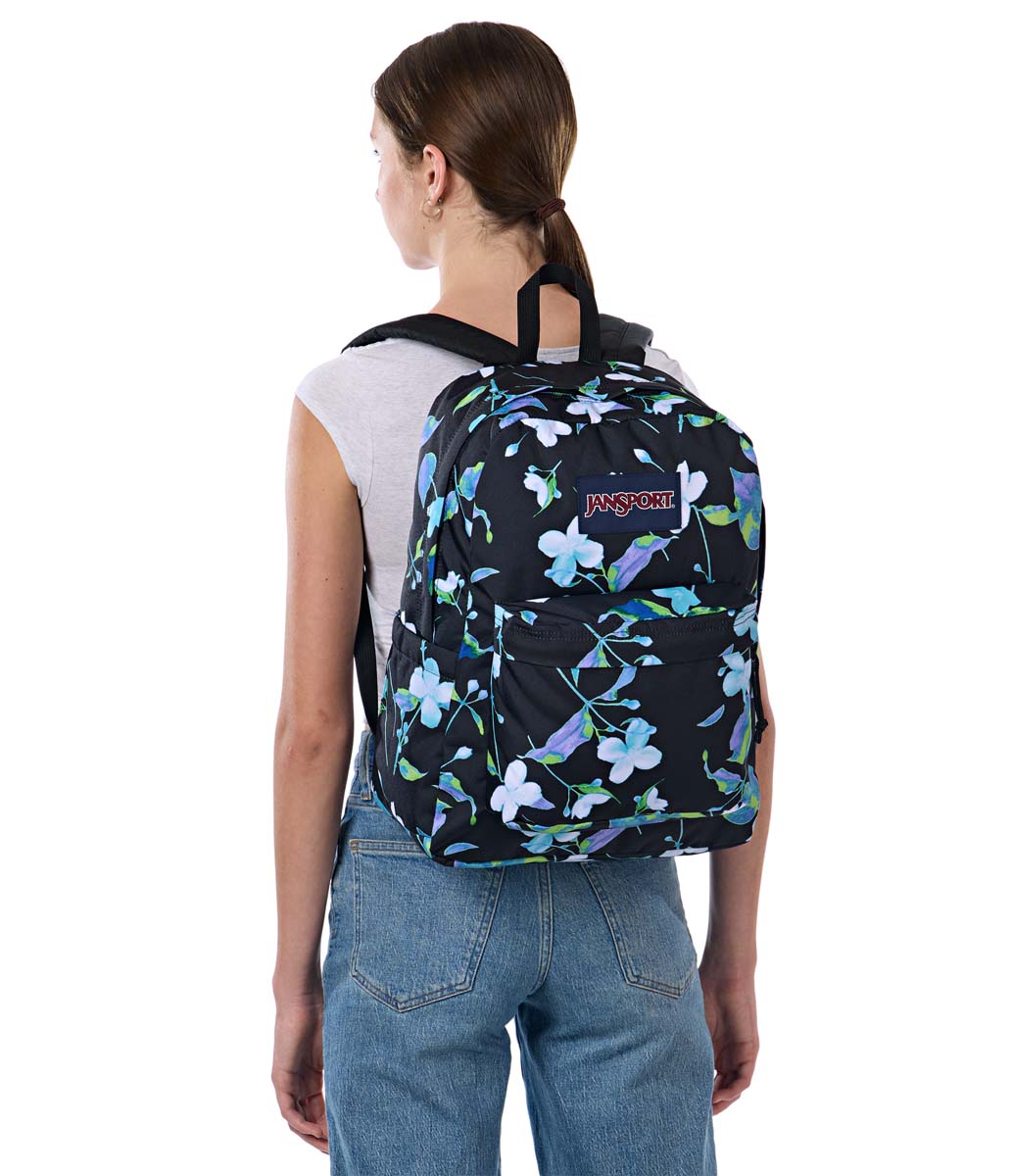 JanSport SuperBreak Plus Backpack - Lightweight Laptop Backpack for School & Travel, Punk Petals Print, Durable & Water-Resistant - Perfect for College Students, Work Commute & Outdoor Adventures