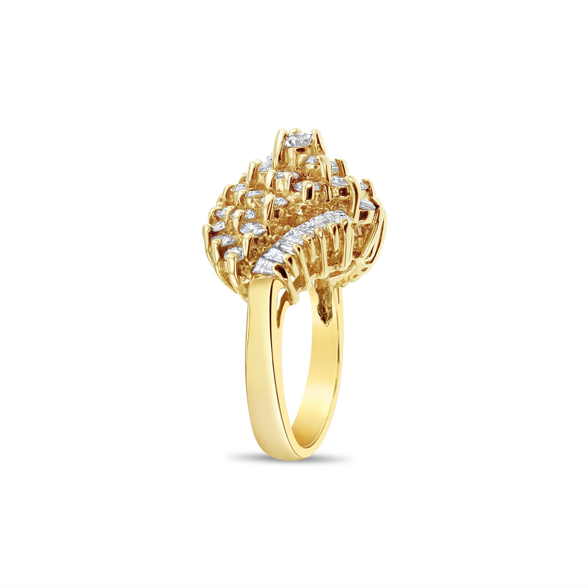 2.50 Carat Large Diamond Cluster Engagement Ring for Women - Elegant Wedding & Proposal Jewelry Gift for Her