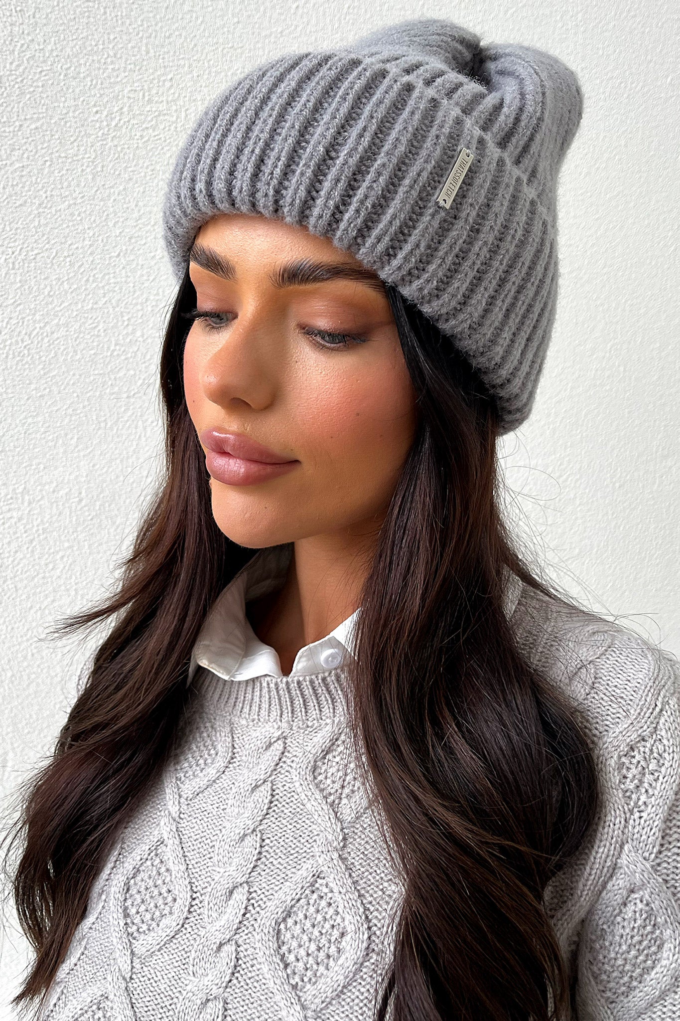 Luna Beanie Grey - Soft Winter Knit Hat for Women & Men - Cozy Unisex Beanie for Cold Weather, Outdoor Activities & Casual Style